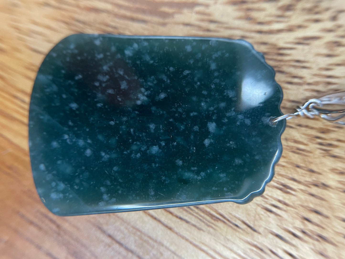 Grade A  jadeite Zodiac (OX) pendant with silver necklace