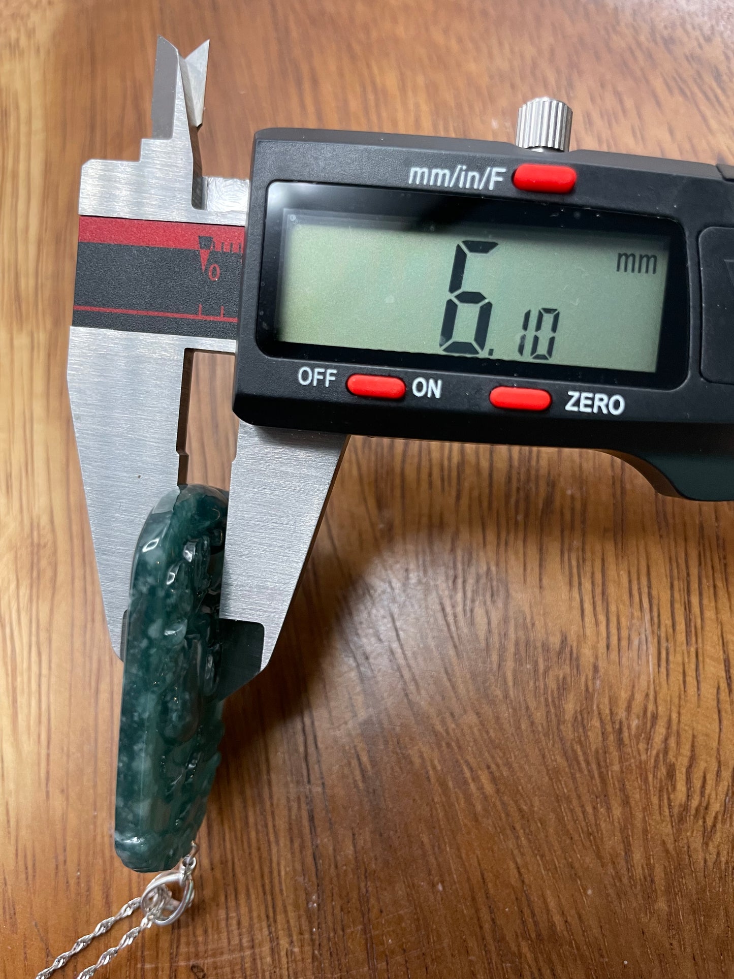 Grade A  jadeite Zodiac (OX) pendant with silver necklace