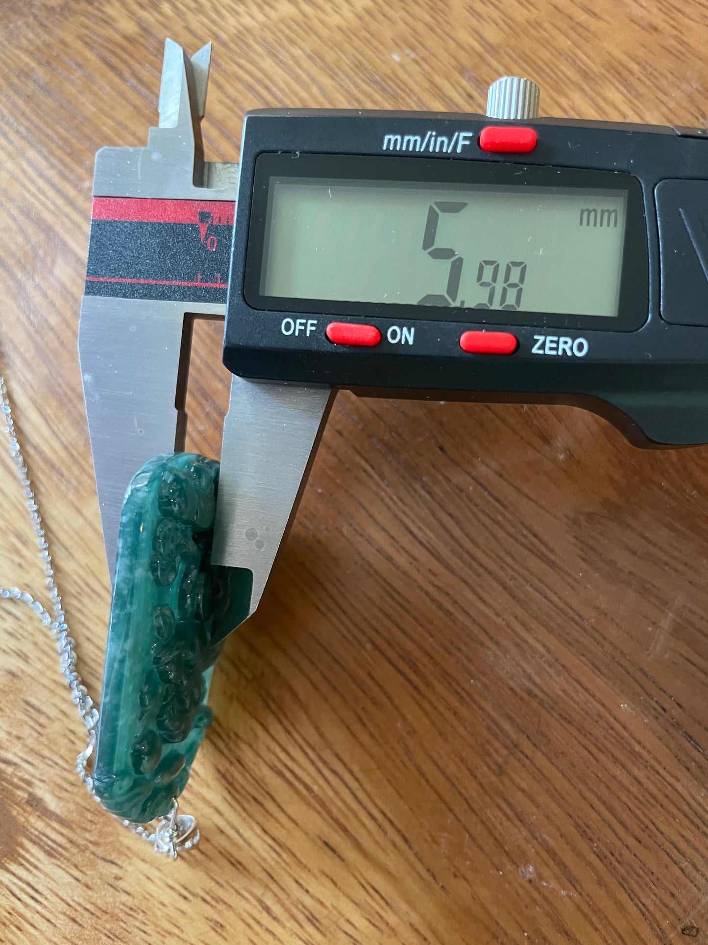 Grade A jadeite Zodiac (Monkey) pendant with silver necklace