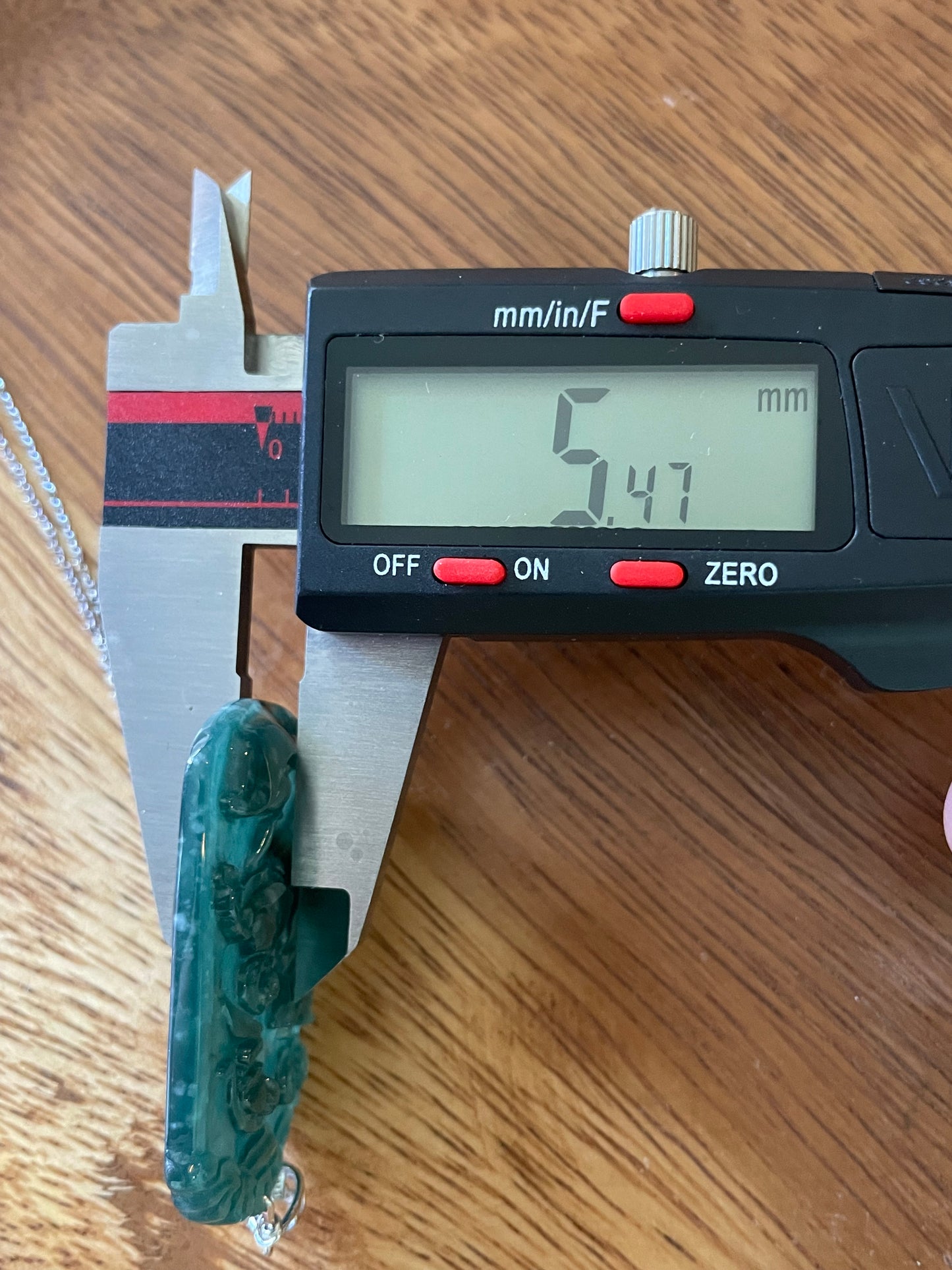 Grade A  jadeite Zodiac (Dog) pendant with silver necklace