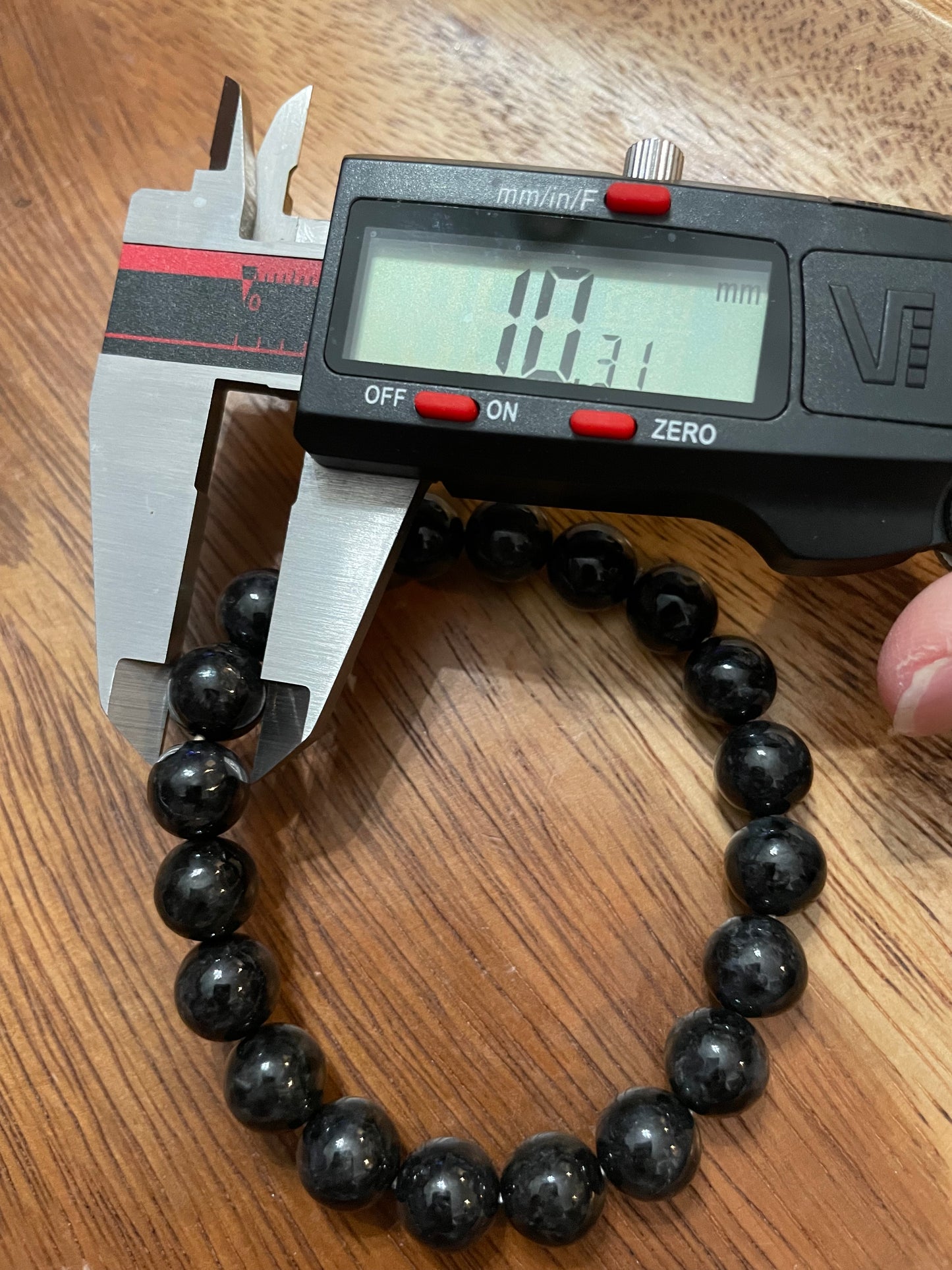 Grade A Natural black bead Burma Jadeite elastic Bracelet