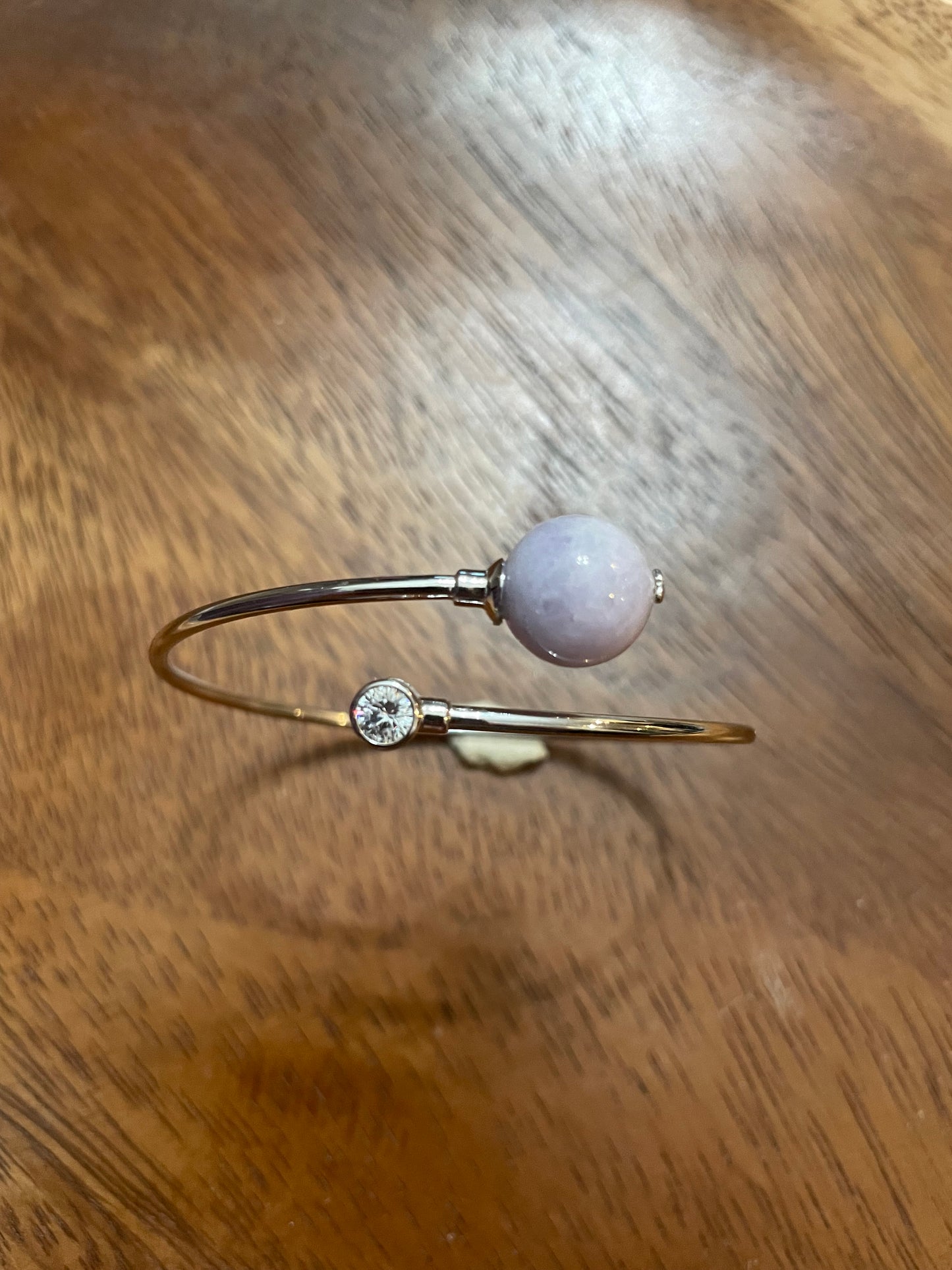 Grade A Natural Dark Green bead Jadeite silver Bangle