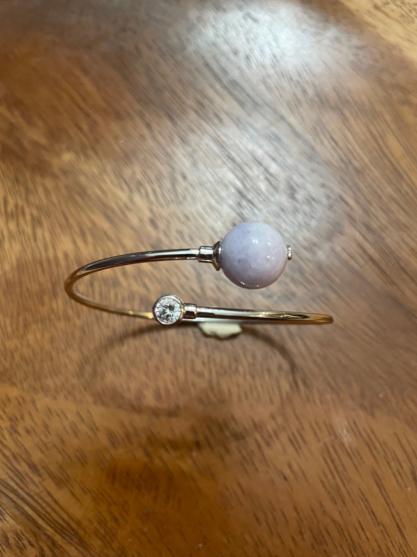 Grade A Natural Dark Green bead Jadeite silver Bangle