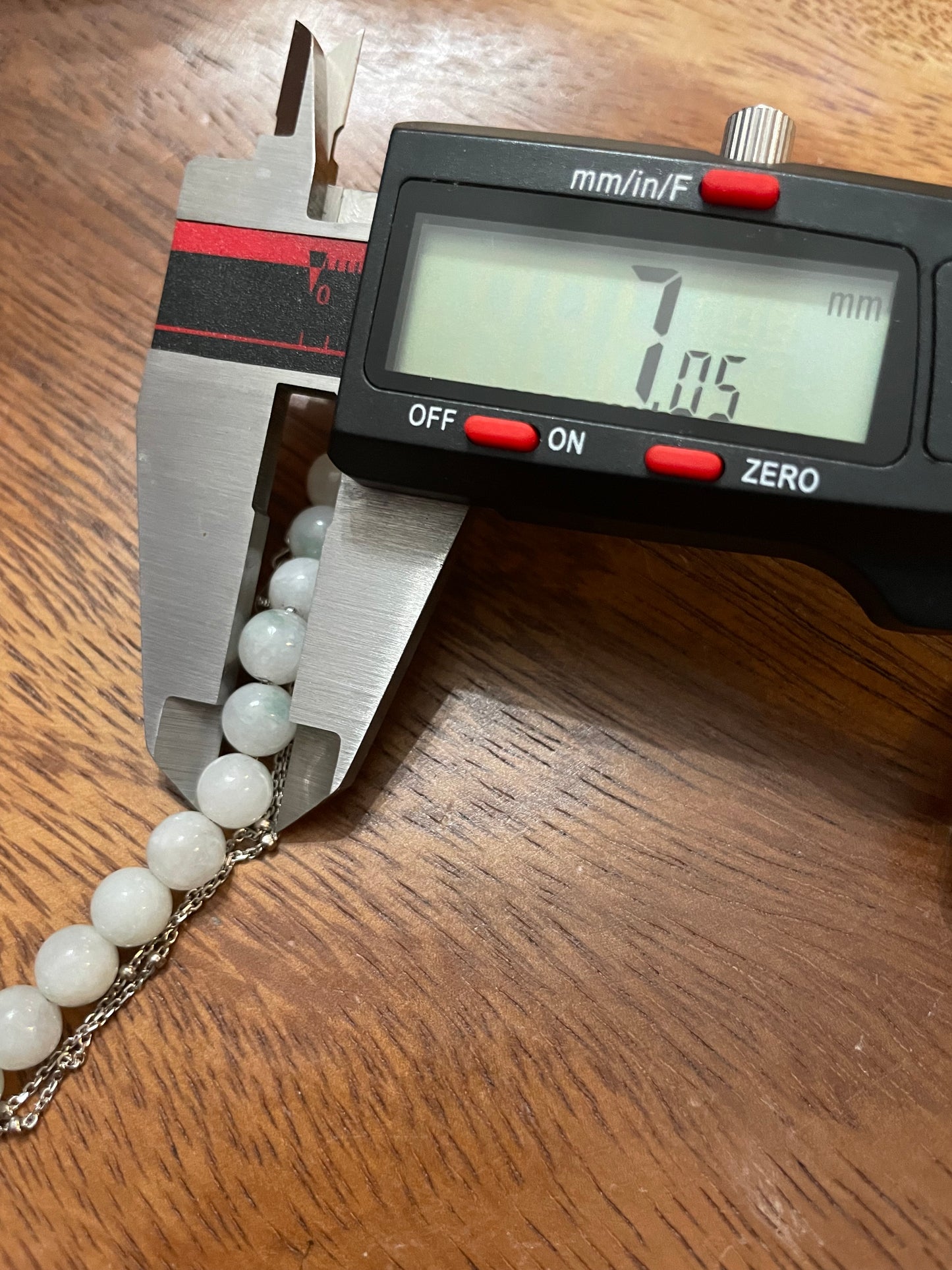 Grade A Natural White bead Jadeite silver bracelet