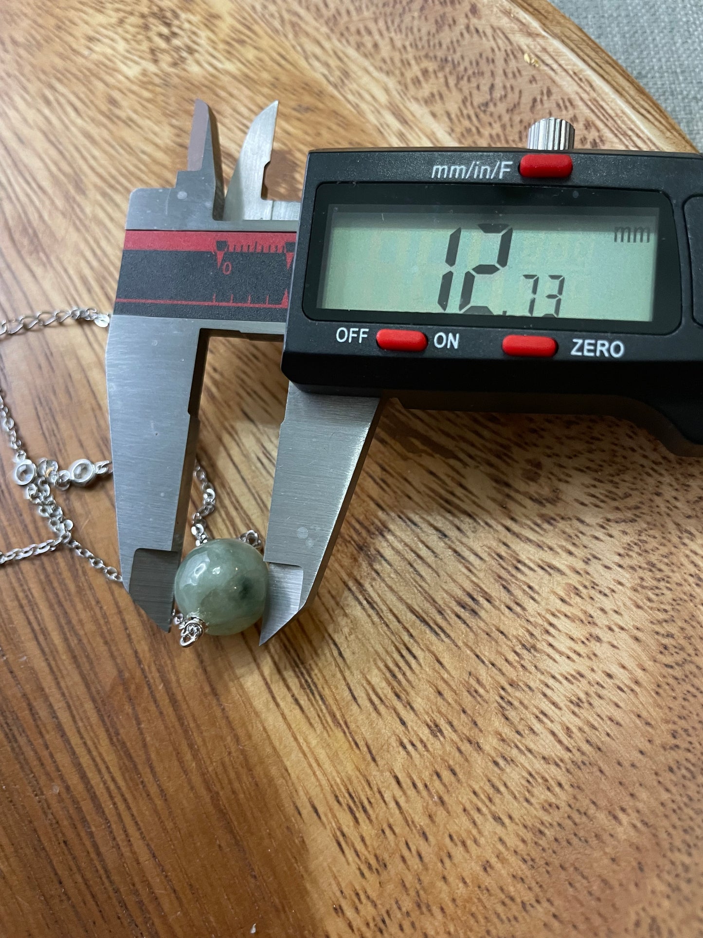 Grade A Natural Green bead Jadeite with  silver bracelet