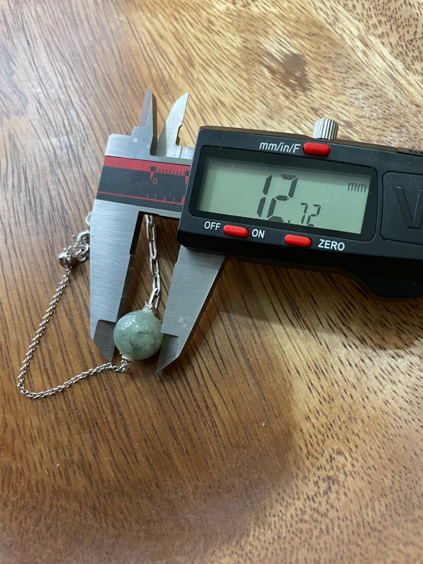 Grade A Natural Green bead Jadeite with  silver bracelet