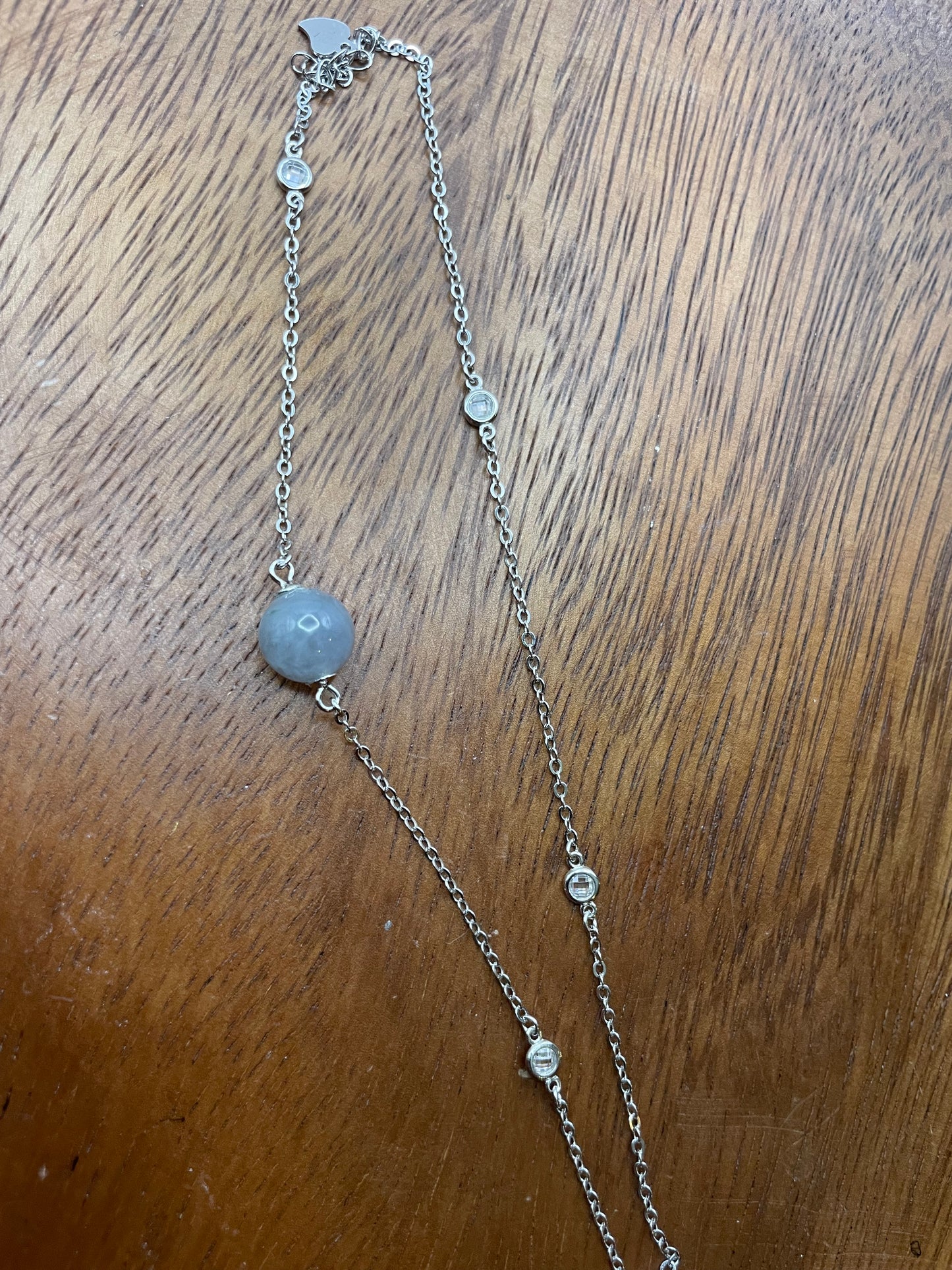 Grade A Natural Lavender bead Jadeite with  silver bracelet