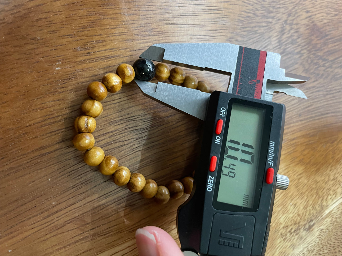 Grade A Natural Black bead Burma Jadeite bead with wood beads elastic Bracelet