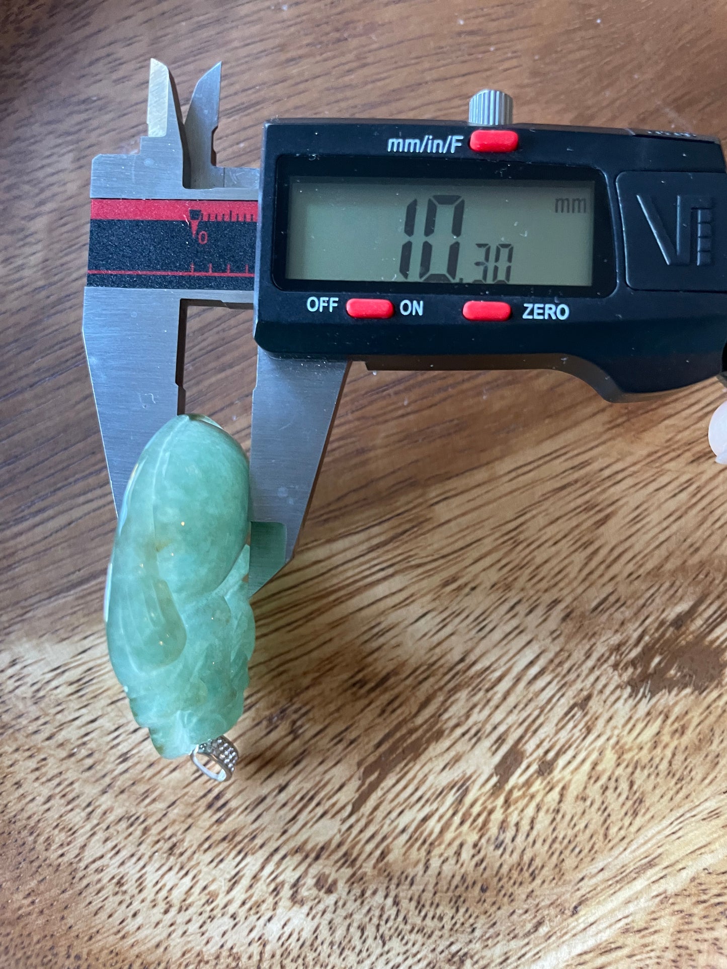 Icy Blue jadeite Buddha pendant with Sterling silver and cubic zircon bail