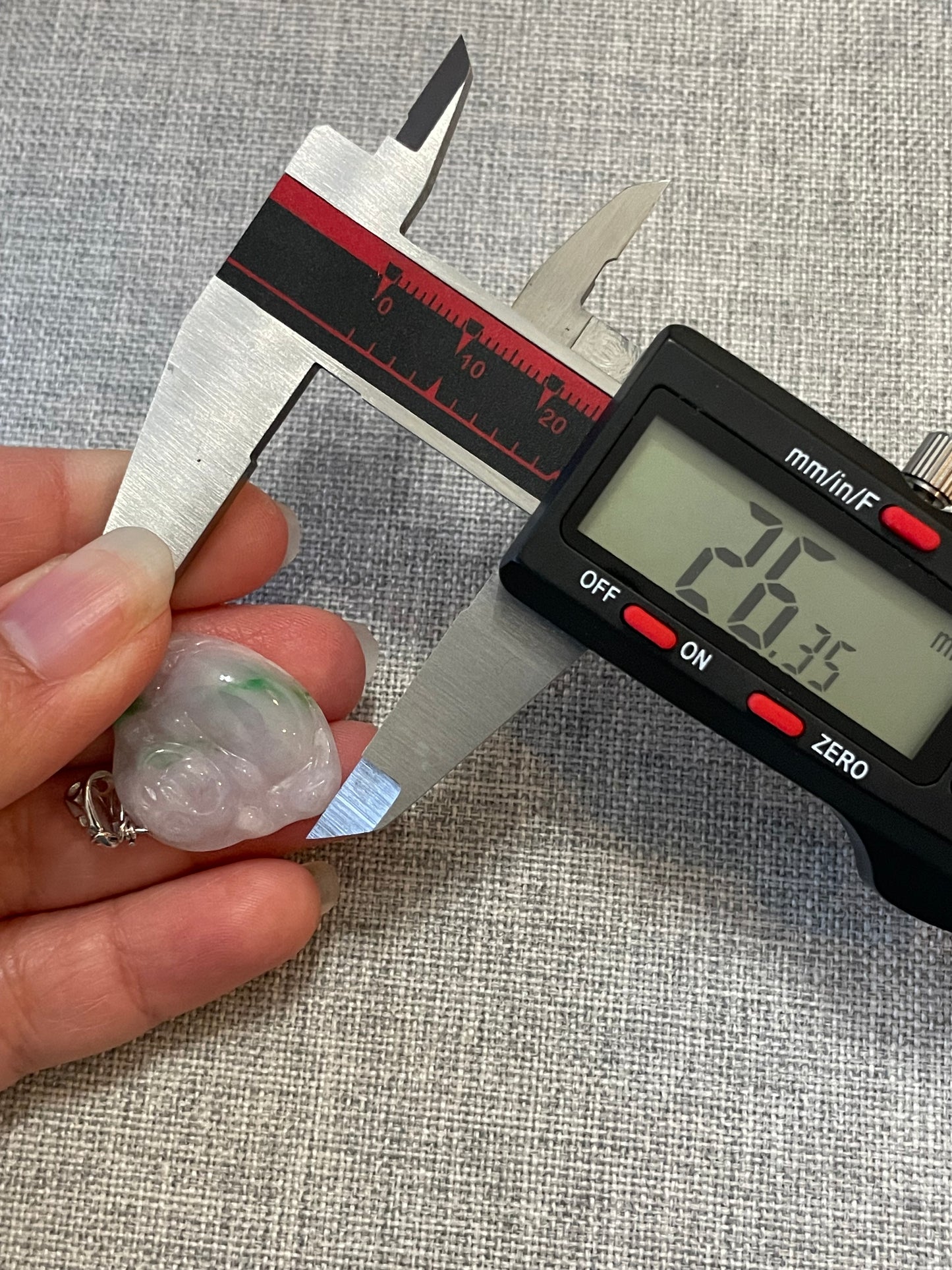 Icy Lavender and Green  jadeite Buddha pendant with Sterling silver bail necklace