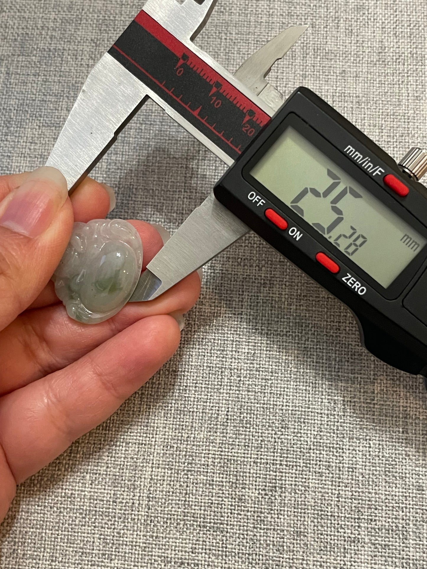 Icy Green jadeite Buddha pendant with Sterling silver bail