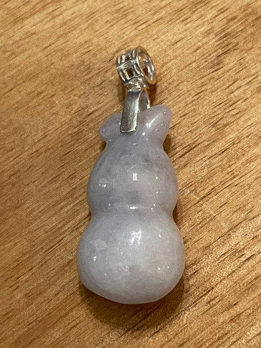 Icy Lavender Jadeite Wu Lu (Gourd) pendant  silver necklace