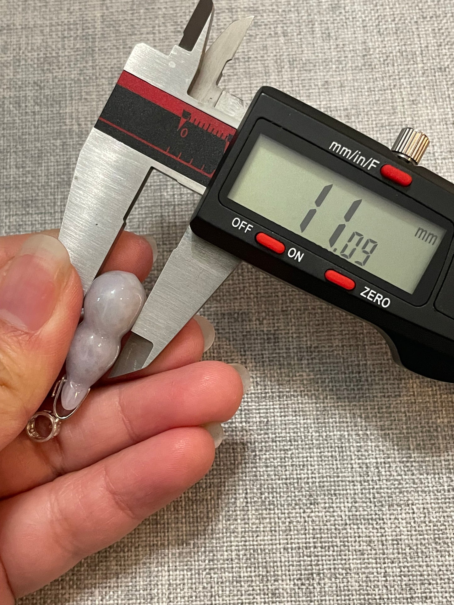 Icy Lavender Jadeite Wu Lu (Gourd) pendant  silver necklace