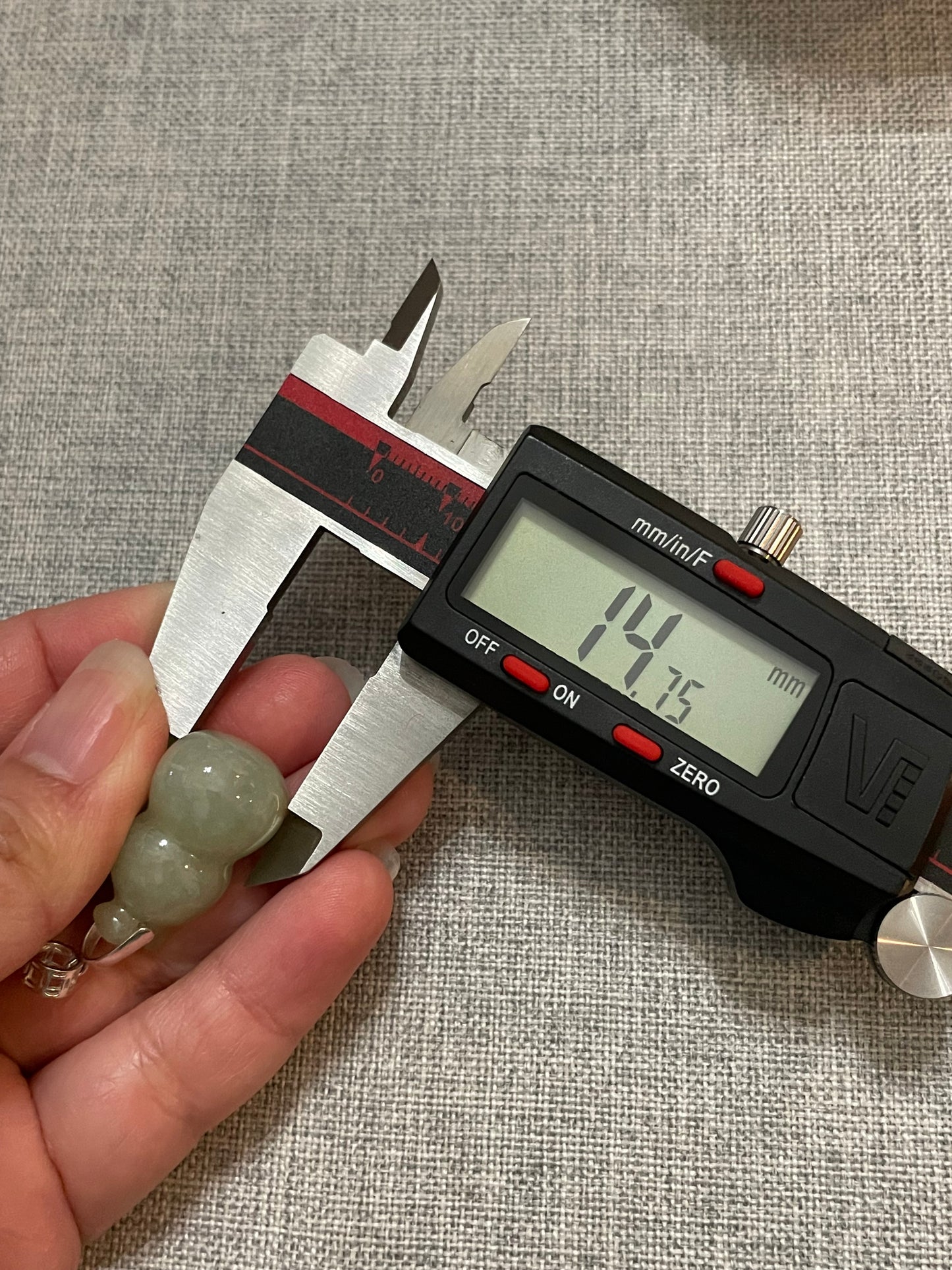 Icy green Jadeite Wu Lu (Gourd) pendant  silver necklace