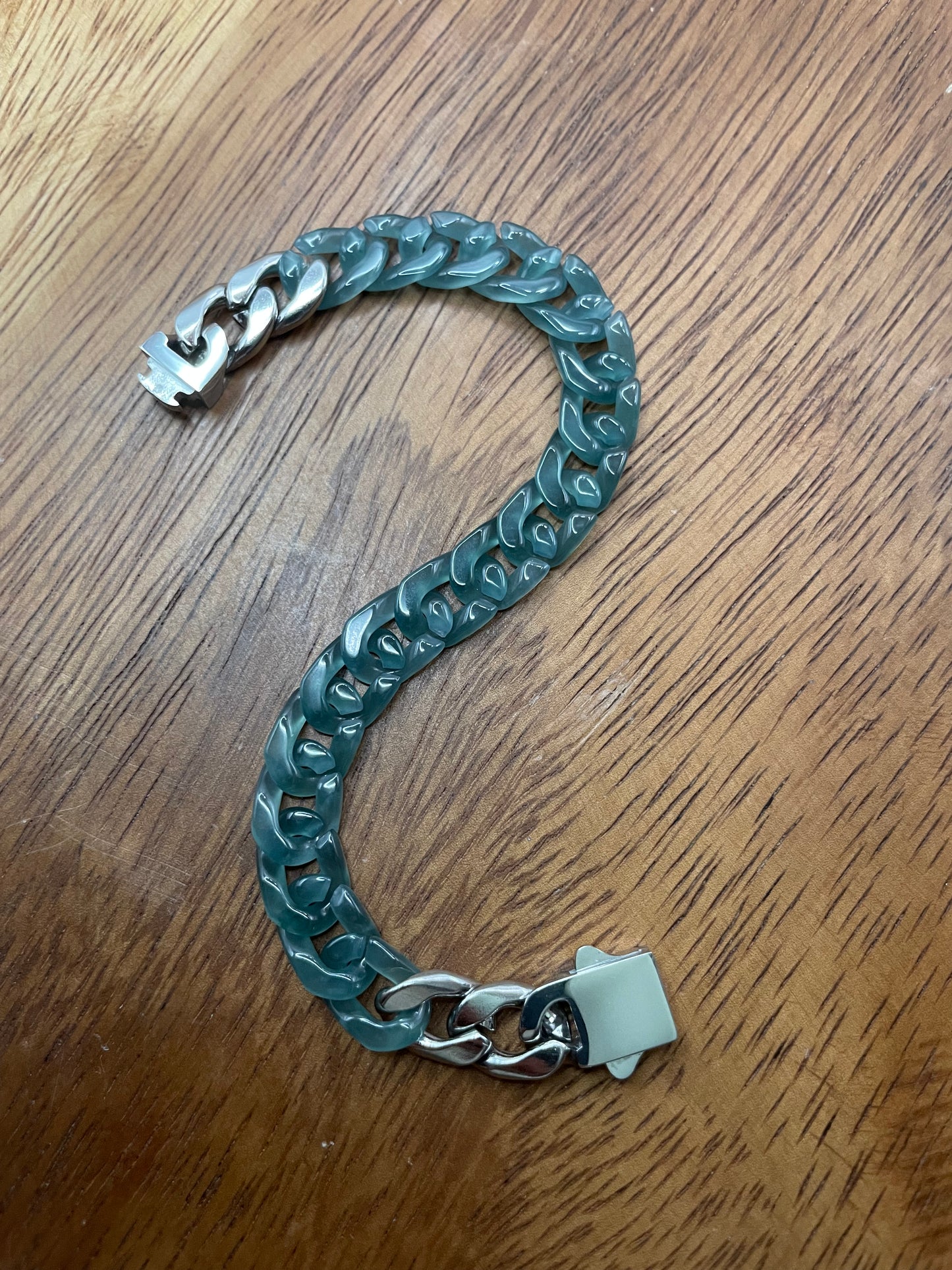 Premium Nature Guatemala Green Jadeite Cuban Link Bracelet