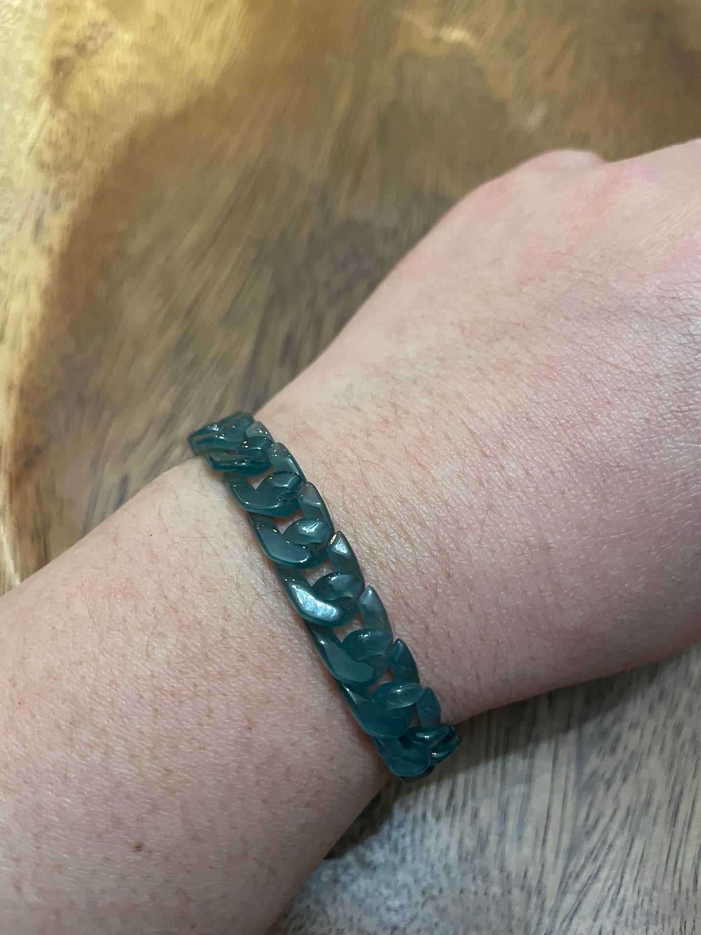 Premium Nature Guatemala Green Jadeite Cuban Link Bracelet