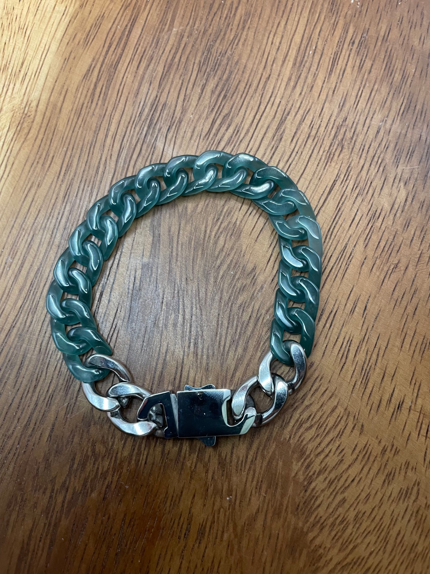 Premium Nature Guatemala Green Jadeite Cuban Link Bracelet