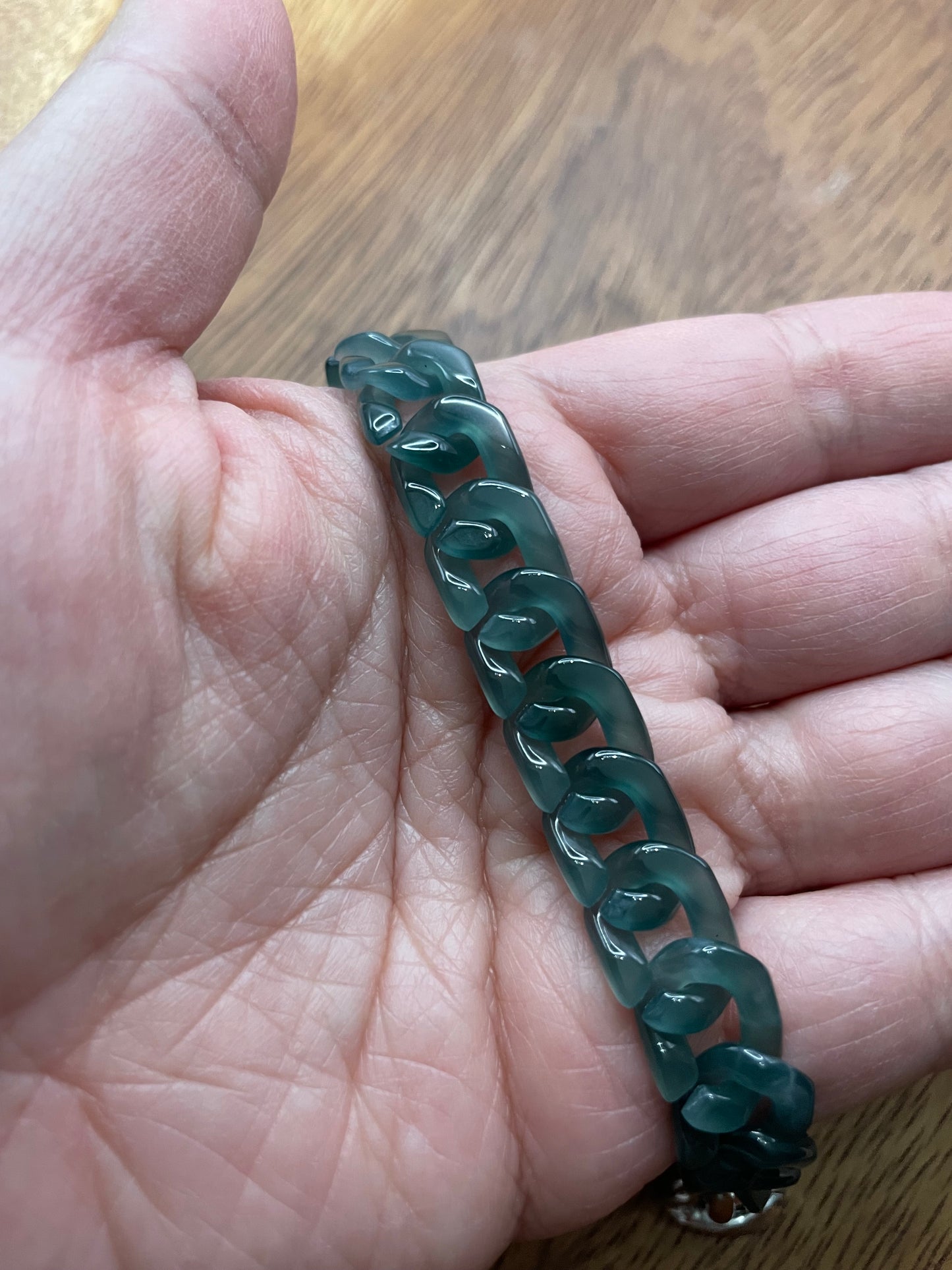 Premium Nature Guatemala Green Jadeite Cuban Link Bracelet