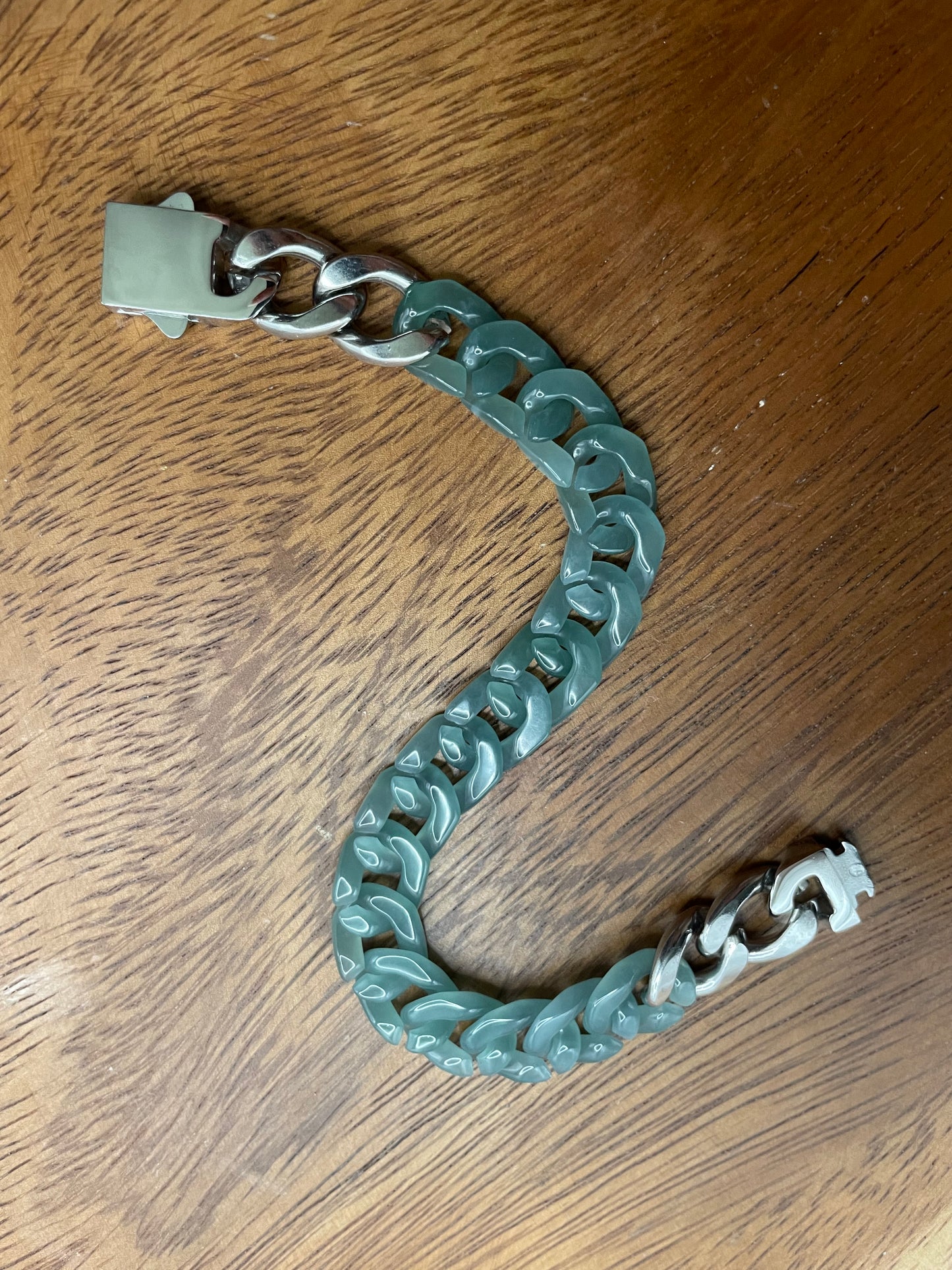 Premium Nature Guatemala Green Jadeite Cuban Link Bracelet