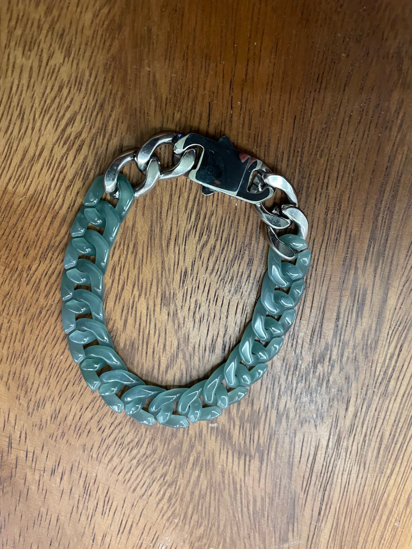 Premium Nature Guatemala Green Jadeite Cuban Link Bracelet