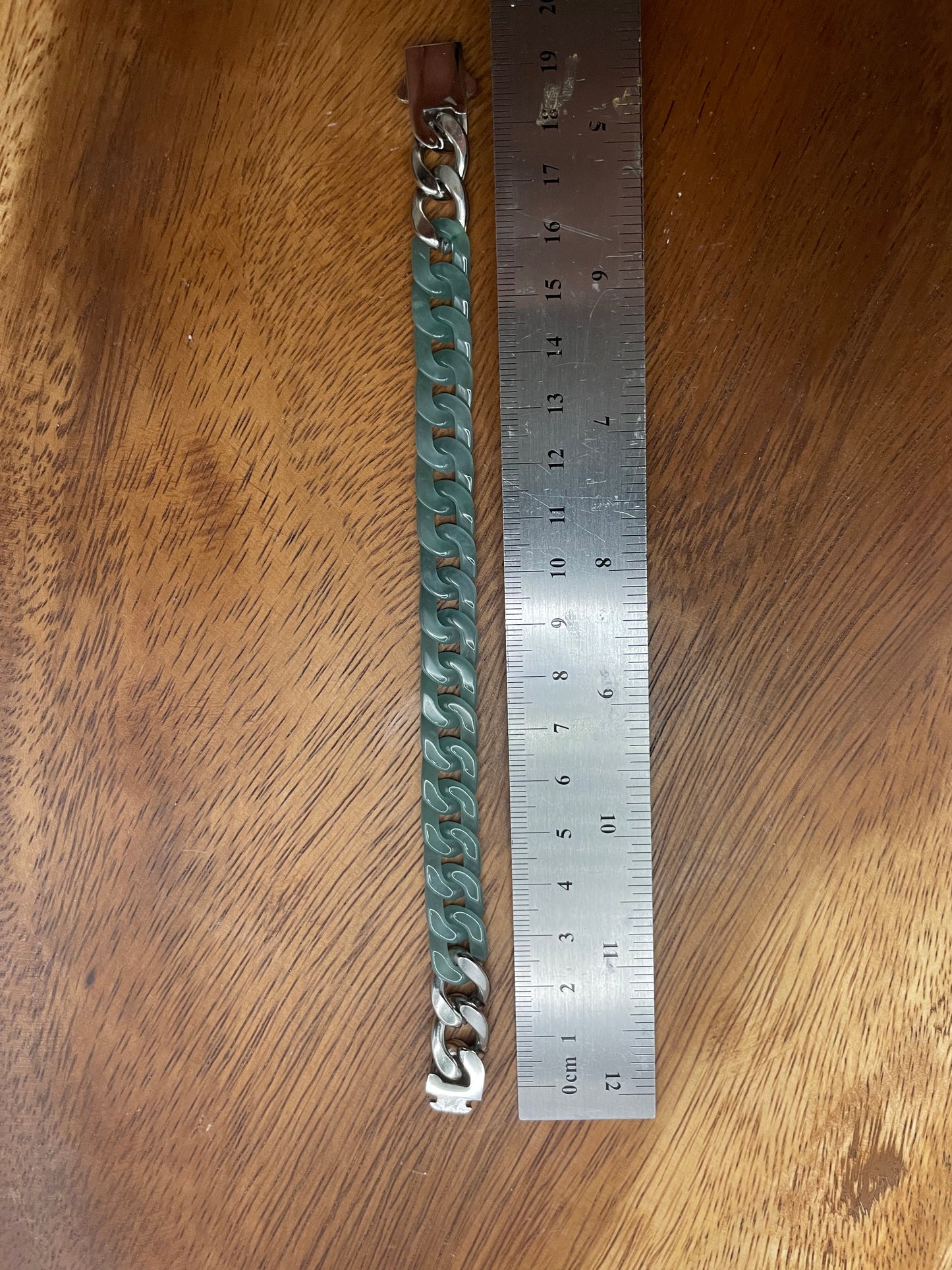 Premium Nature Guatemala Green Jadeite Cuban Link Bracelet