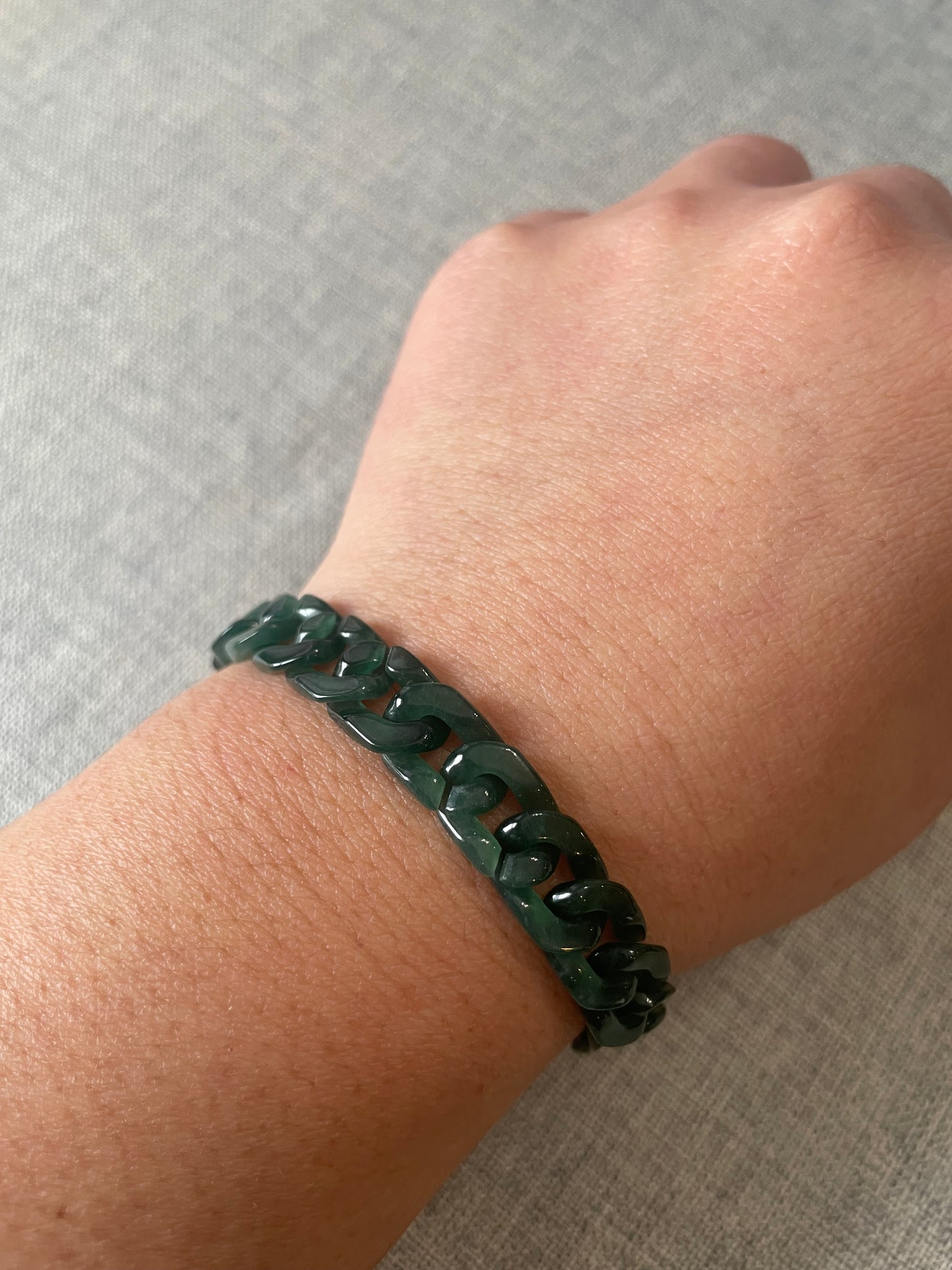 Premium Nature Guatemala Green Jadeite Cuban Link Bracelet