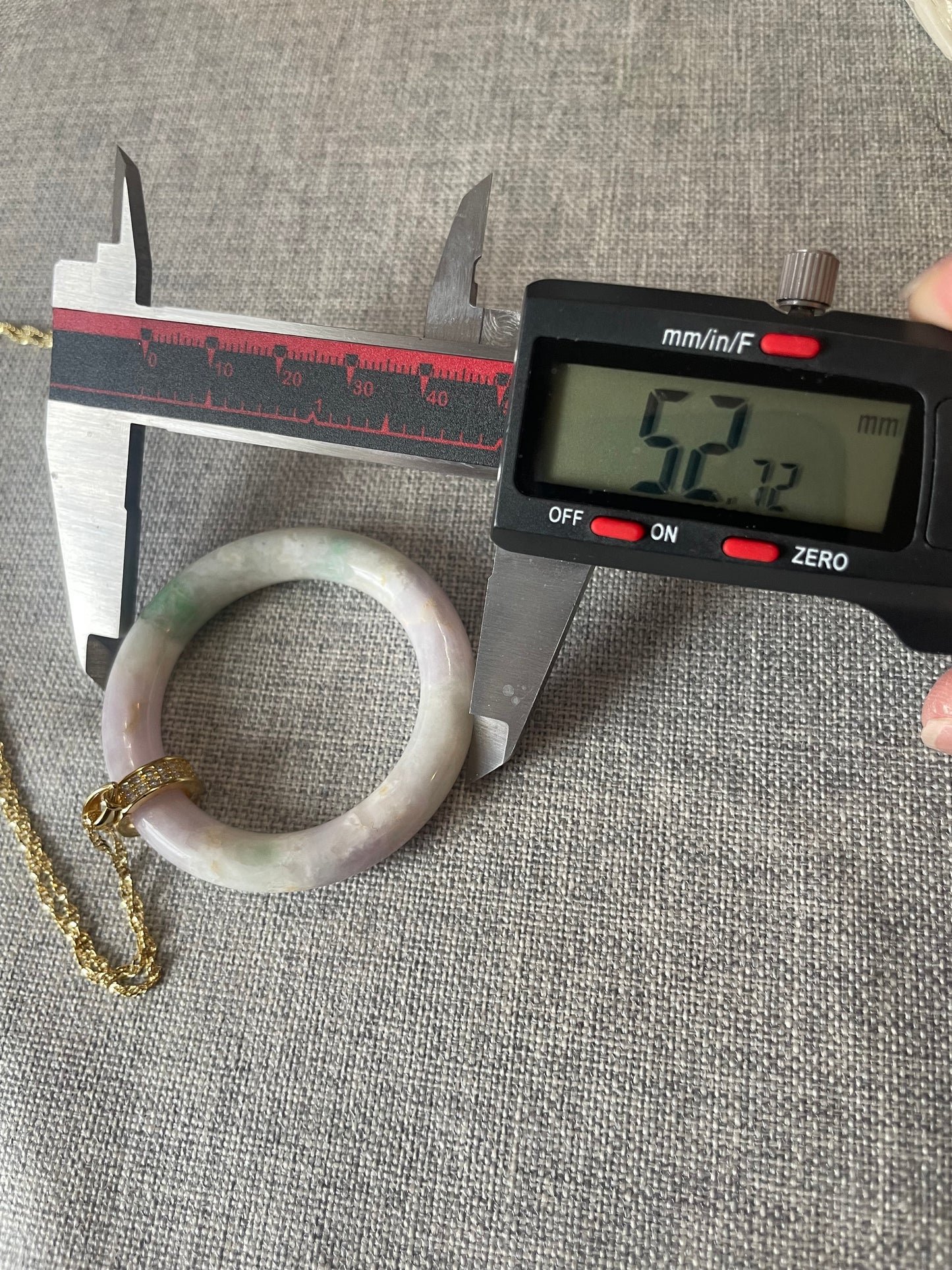 Grade A Natural Green Burma (Myanmar) Jadeite lavender with green circle gold over sterling silver necklace