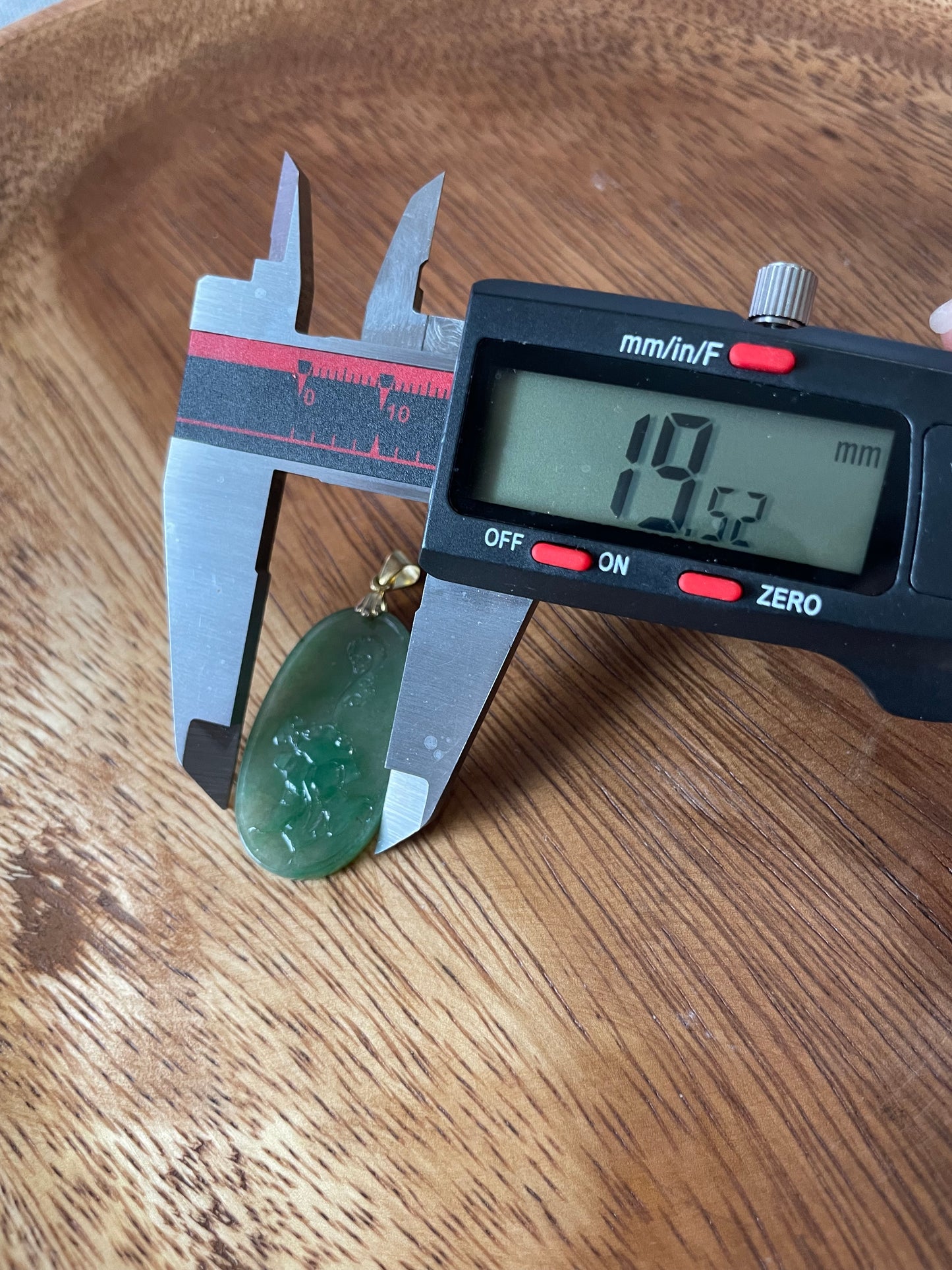 Grade A Natural Icy green Burma Jadeite pendant with double sided hand carved with bat and Yuyi mushroom and flower