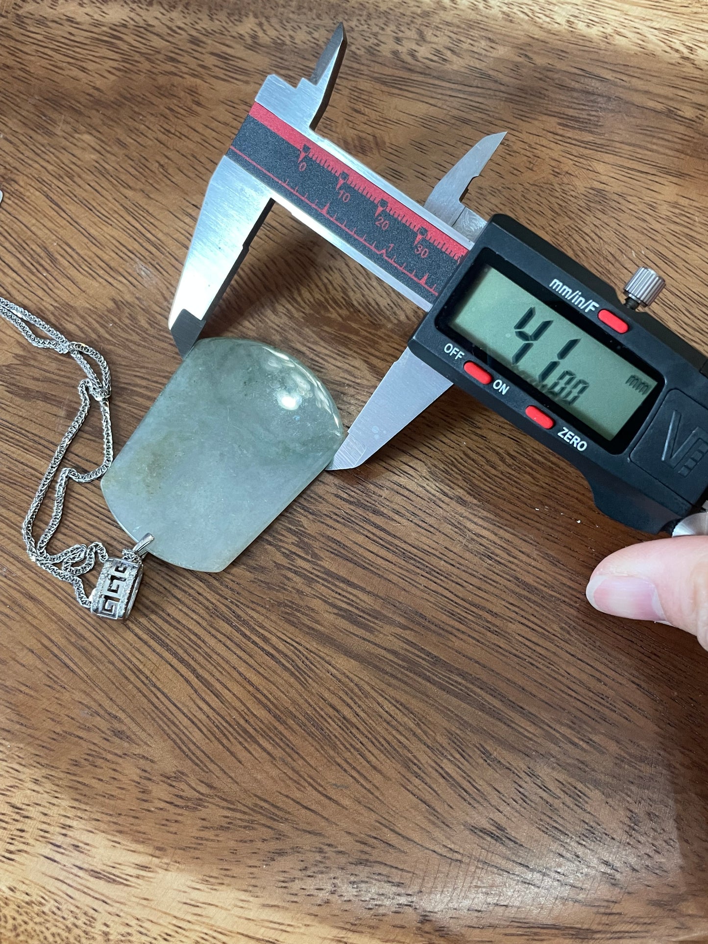 Grade A Natural  Light Green  Burma Jadeite pendant With Silver necklace