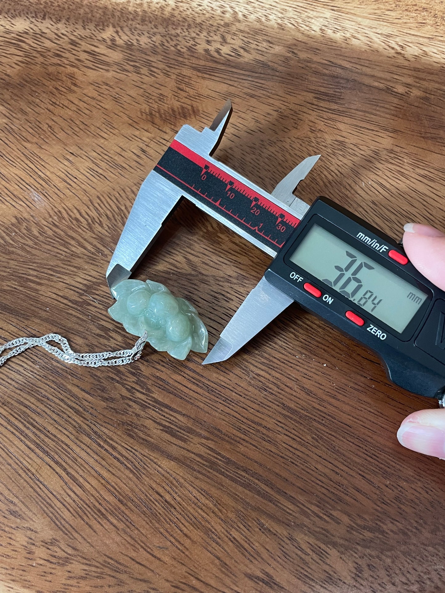 Natural jadeite Green Water Lily Pendant Silver Necklace