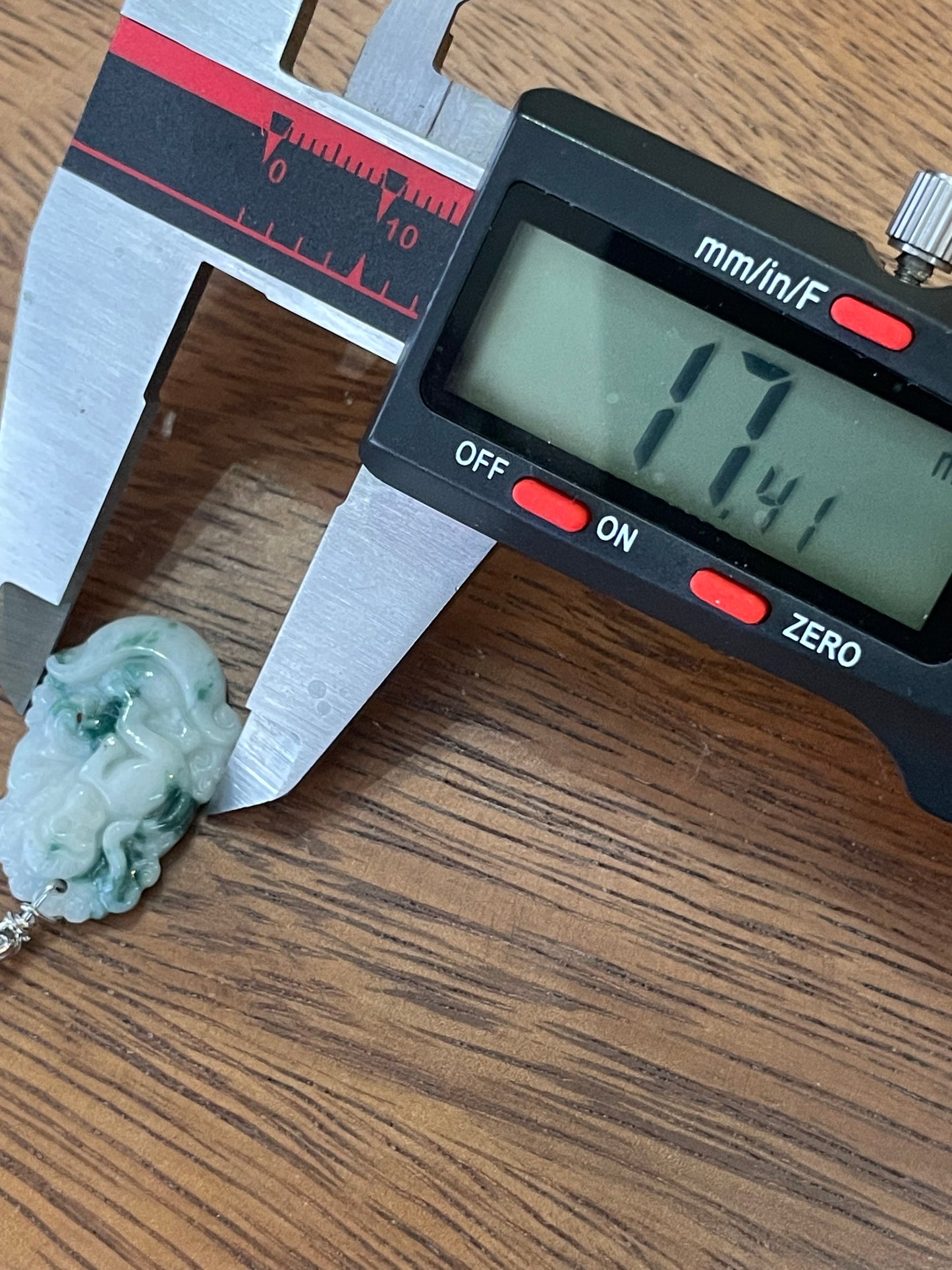 Grade A jadeite Zodiac (Monkey) pendant with silver necklace