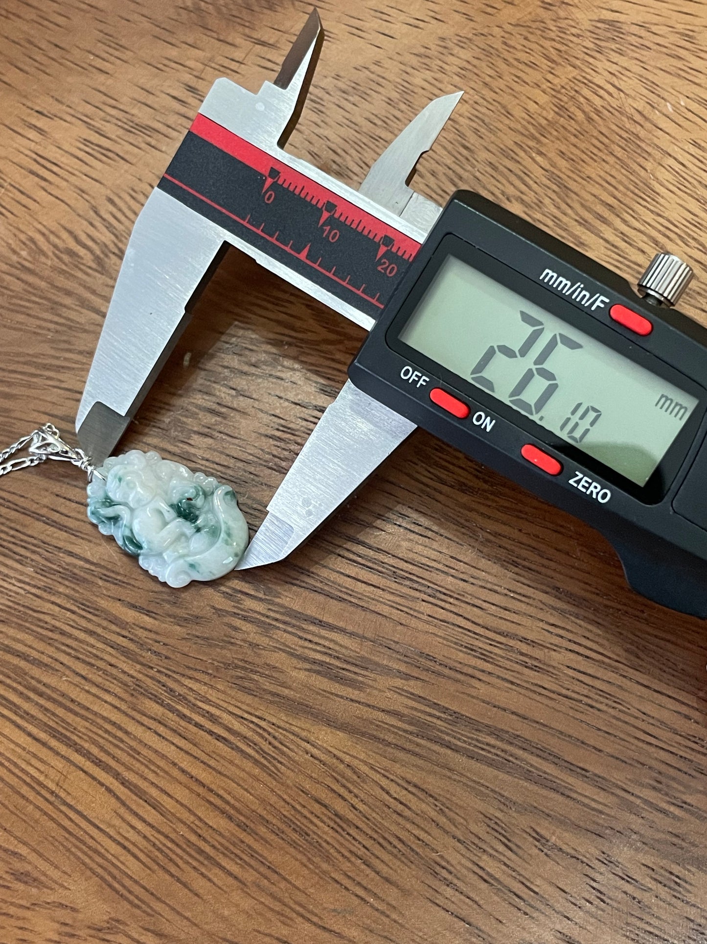 Grade A jadeite Zodiac (Monkey) pendant with silver necklace