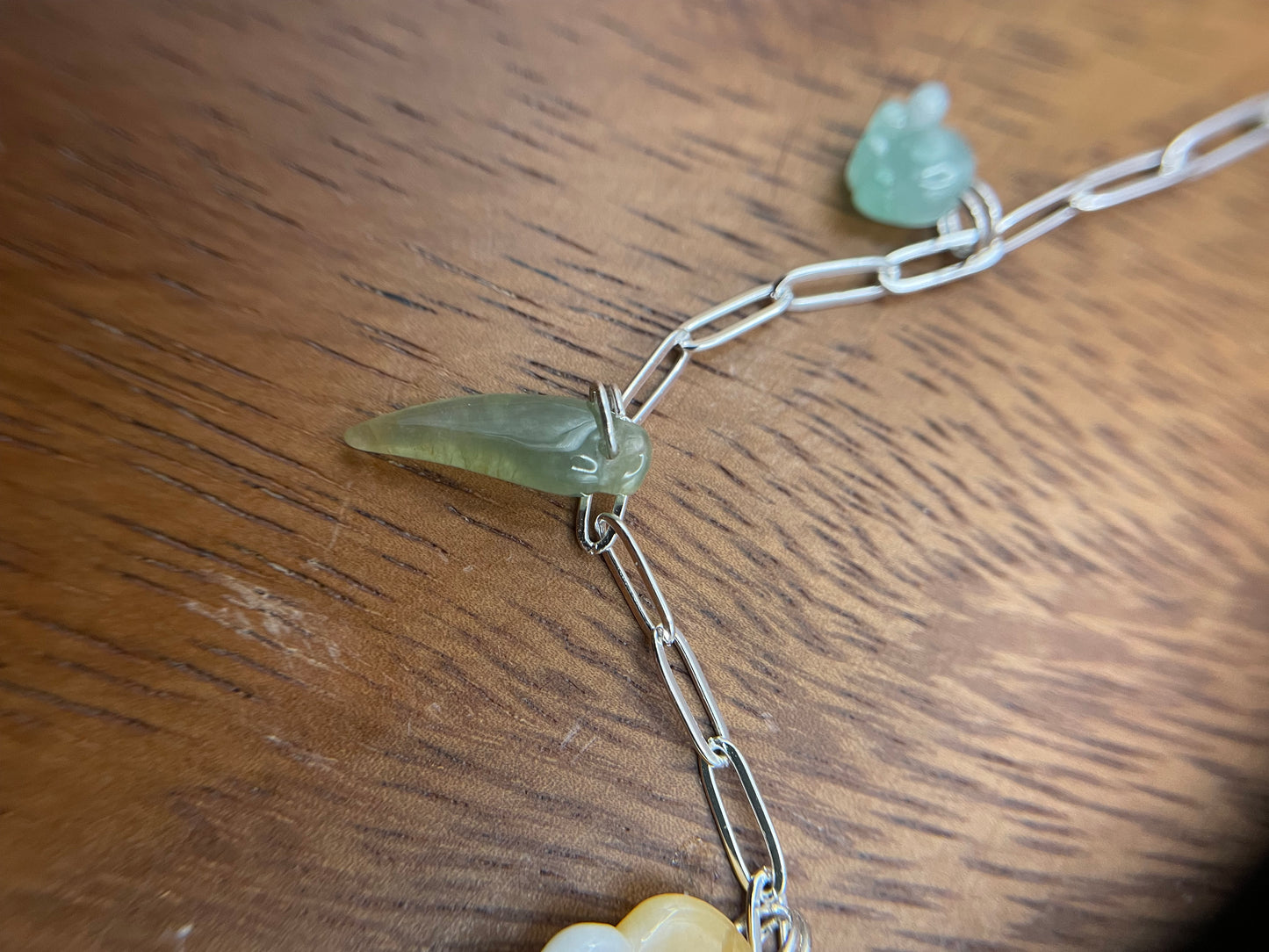 Grade A Natural 5 charms silver bracelet