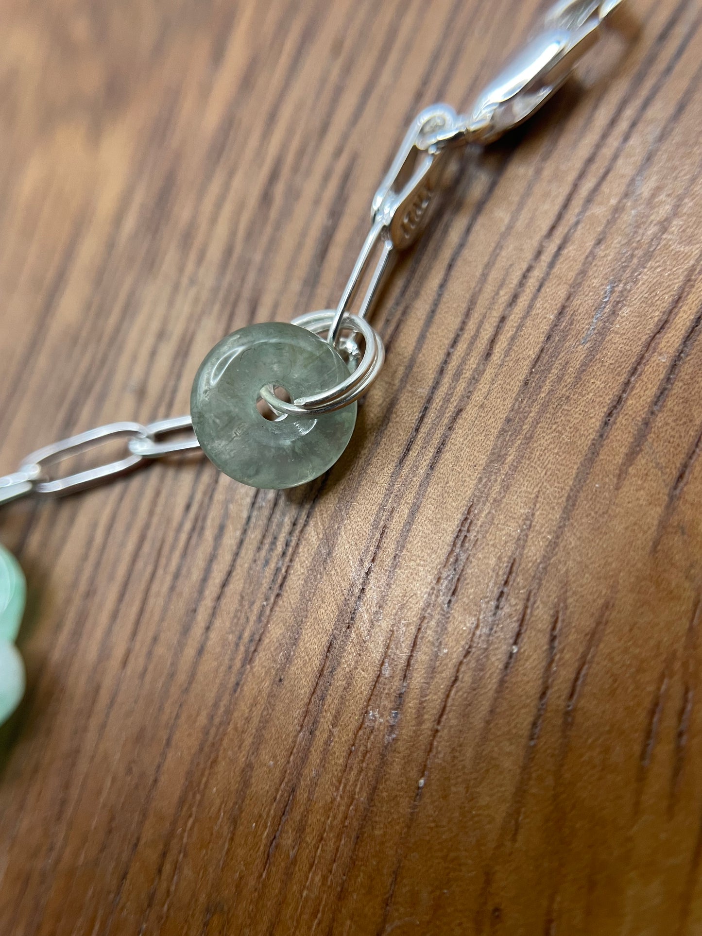 Grade A Natural 5 charms silver bracelet