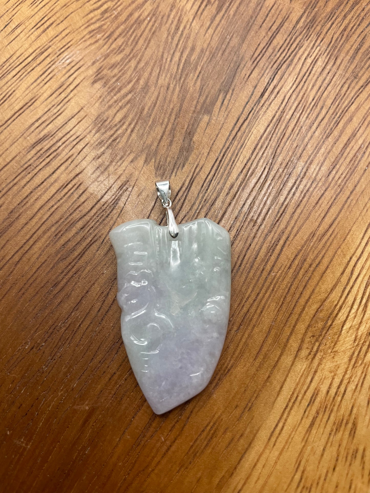 Grade A Natural Burma Lavender and green Shield Pendant