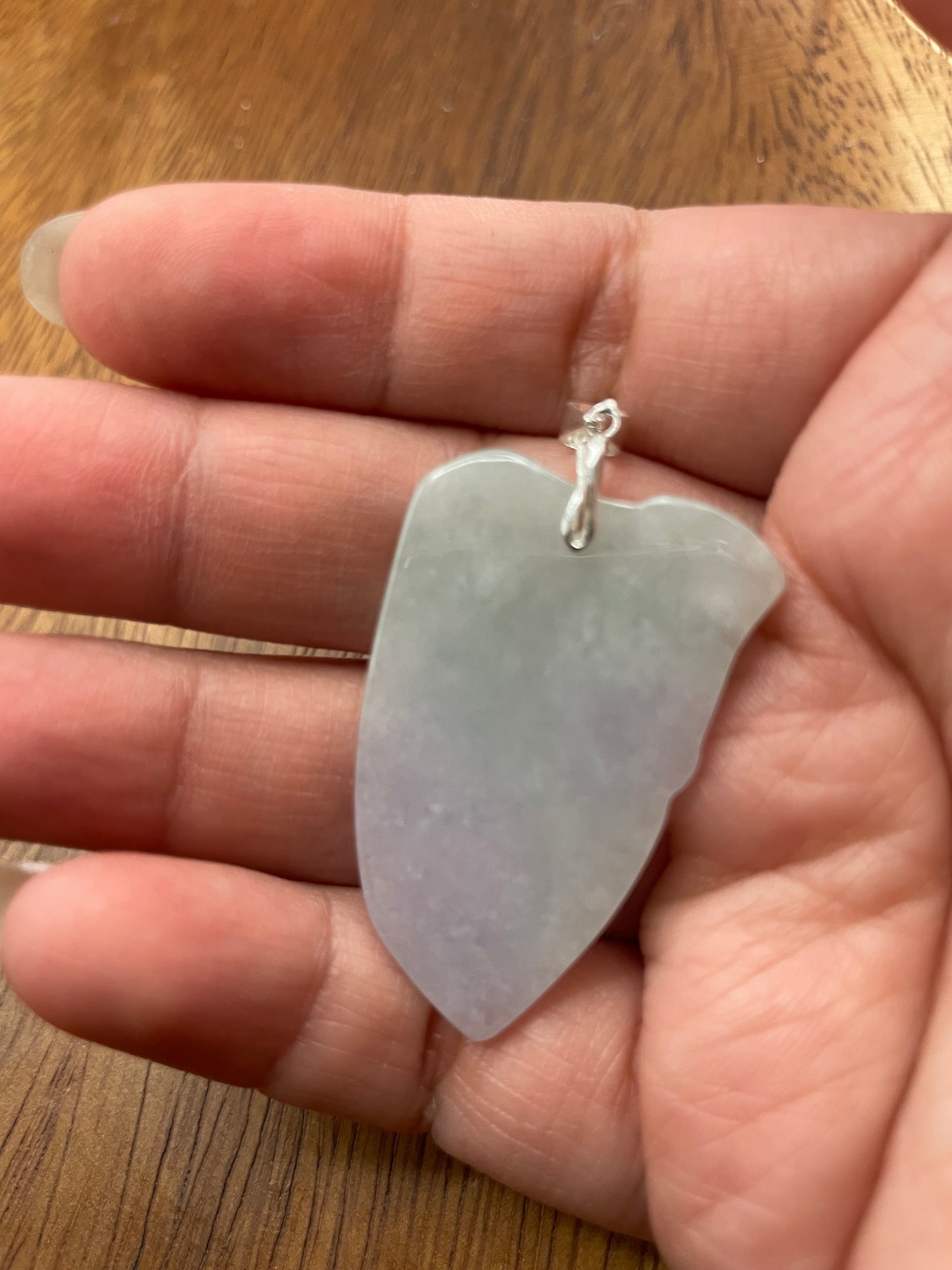 Grade A Natural Burma Lavender and green Shield Pendant