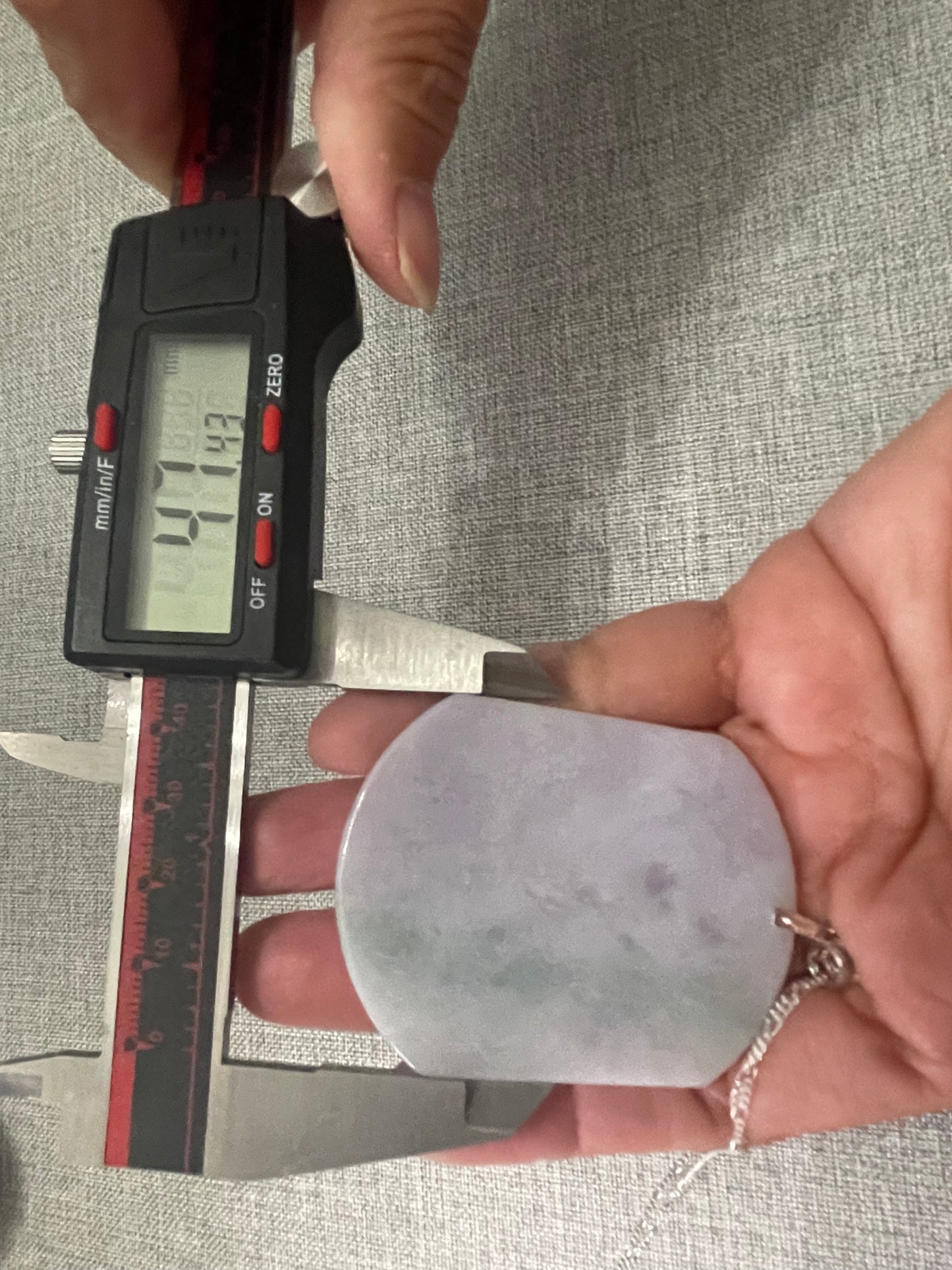 Grade A Natural  Lavender Green  Burma Jadeite pendant With Sterling Silver necklace