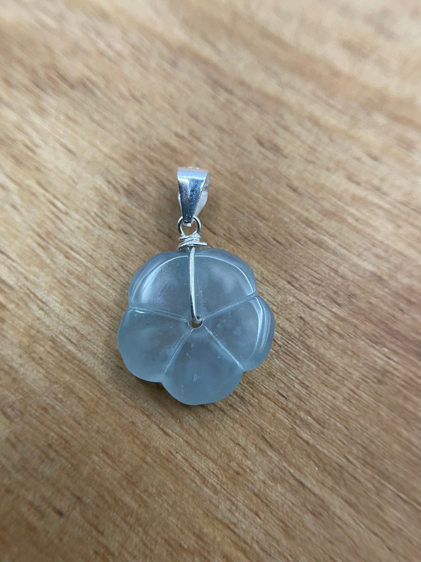 Natural Grade A Burma Icy Plum Blossom sterling silver necklace