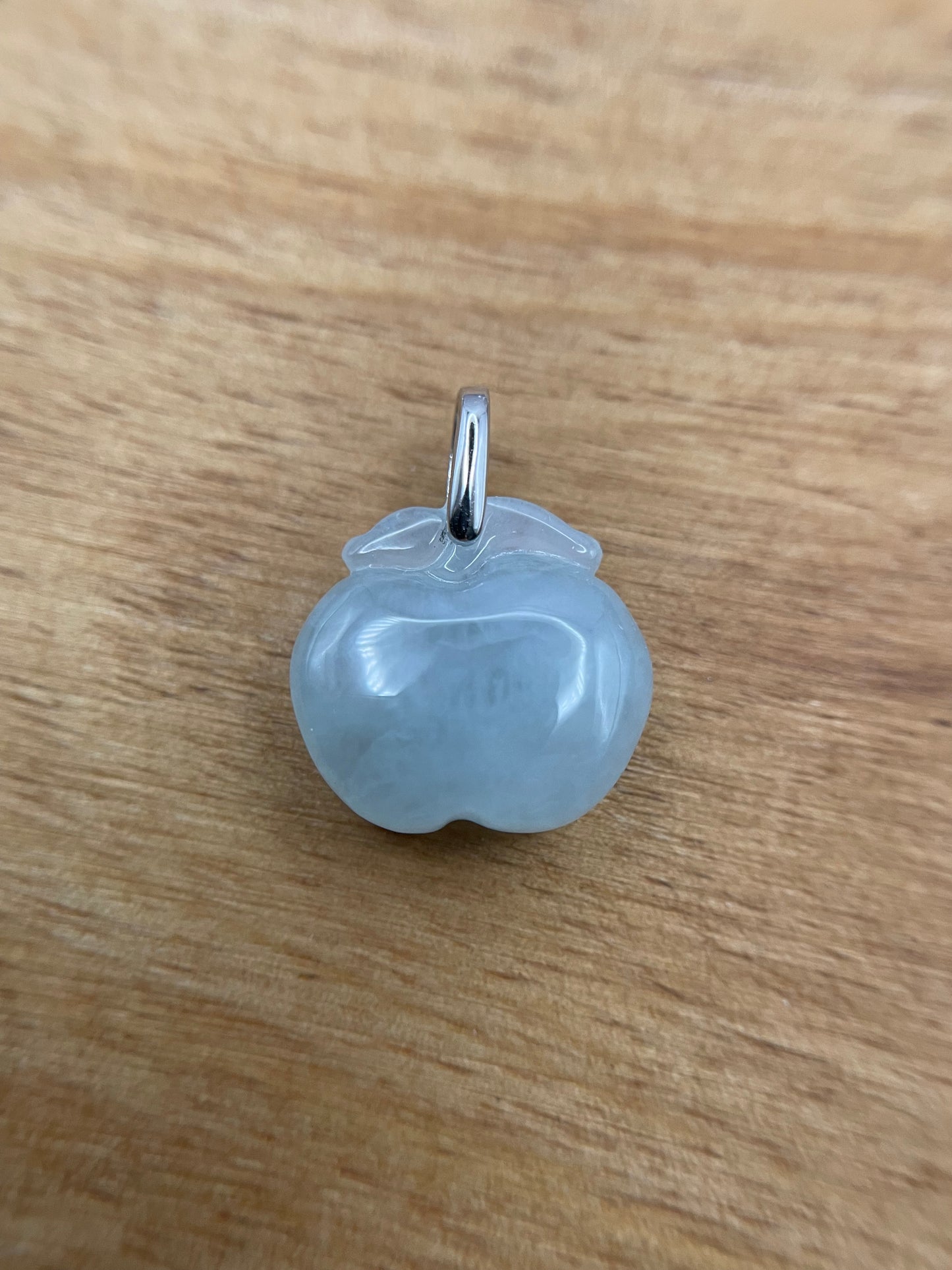 Natural Grade A Burmese Jadeite Sterling Silver light blue Apple necklace