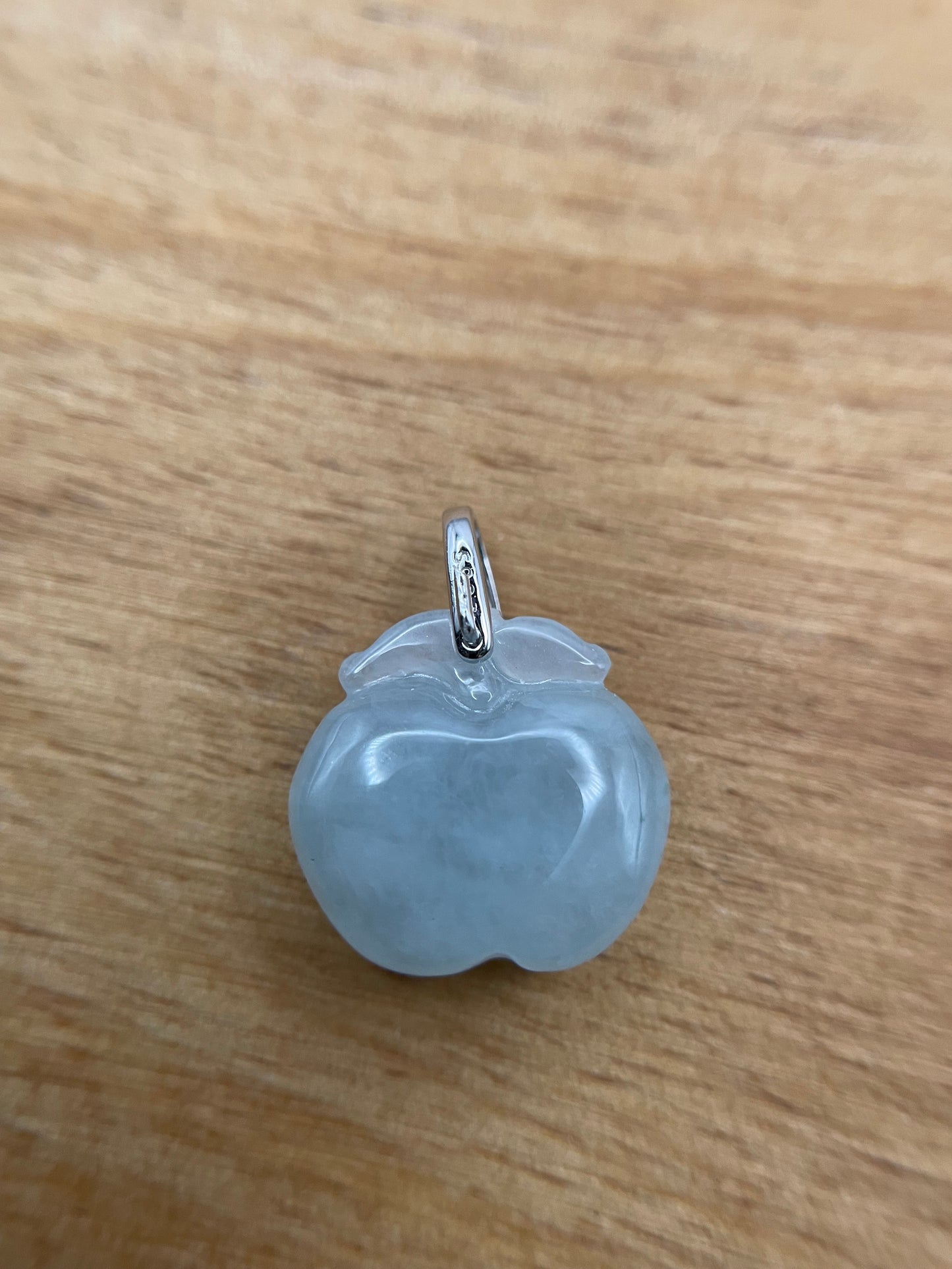 Natural Grade A Burmese Jadeite Sterling Silver light blue Apple necklace
