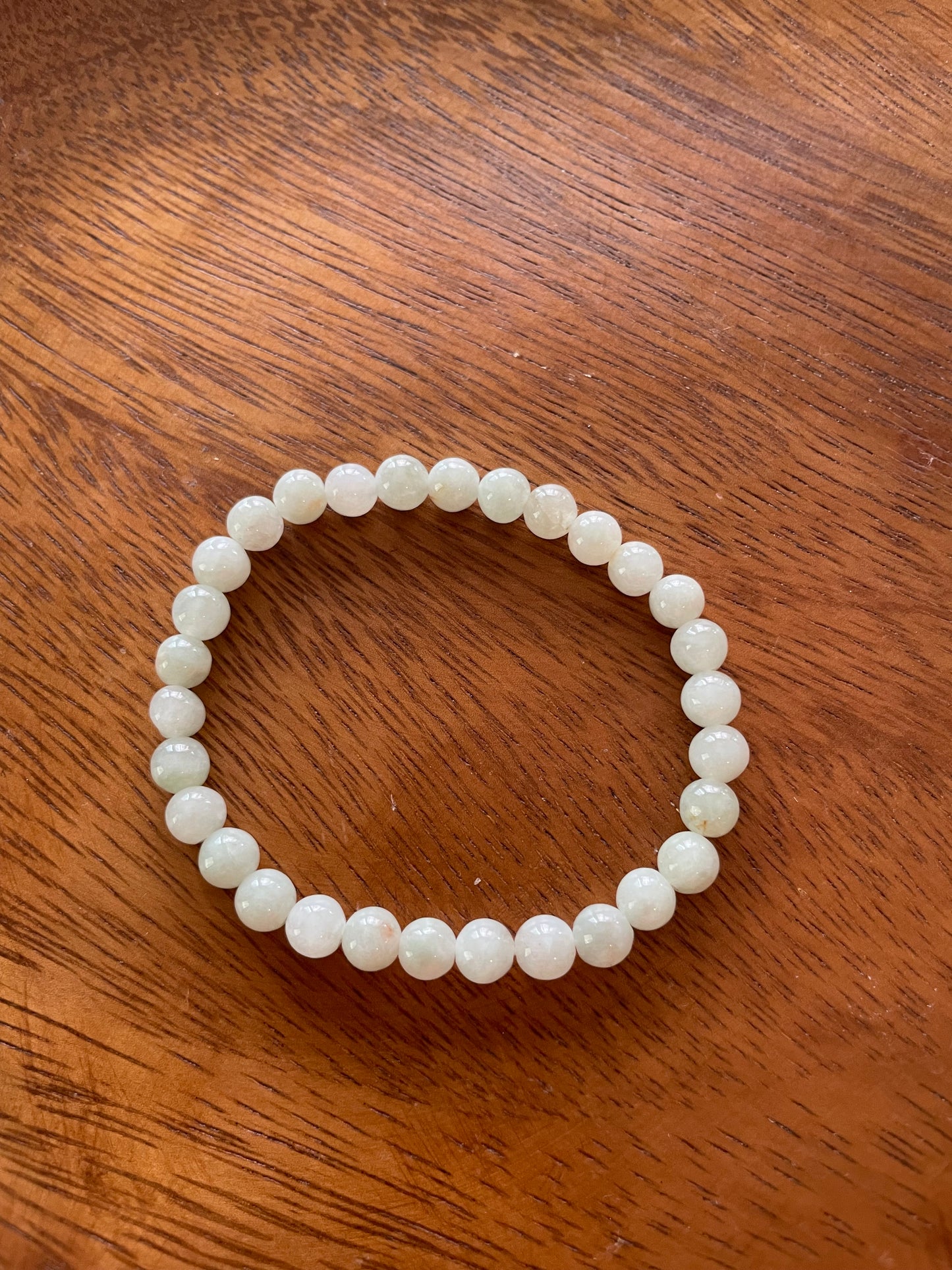 Grade A Natural white beads Jadeite bracelet