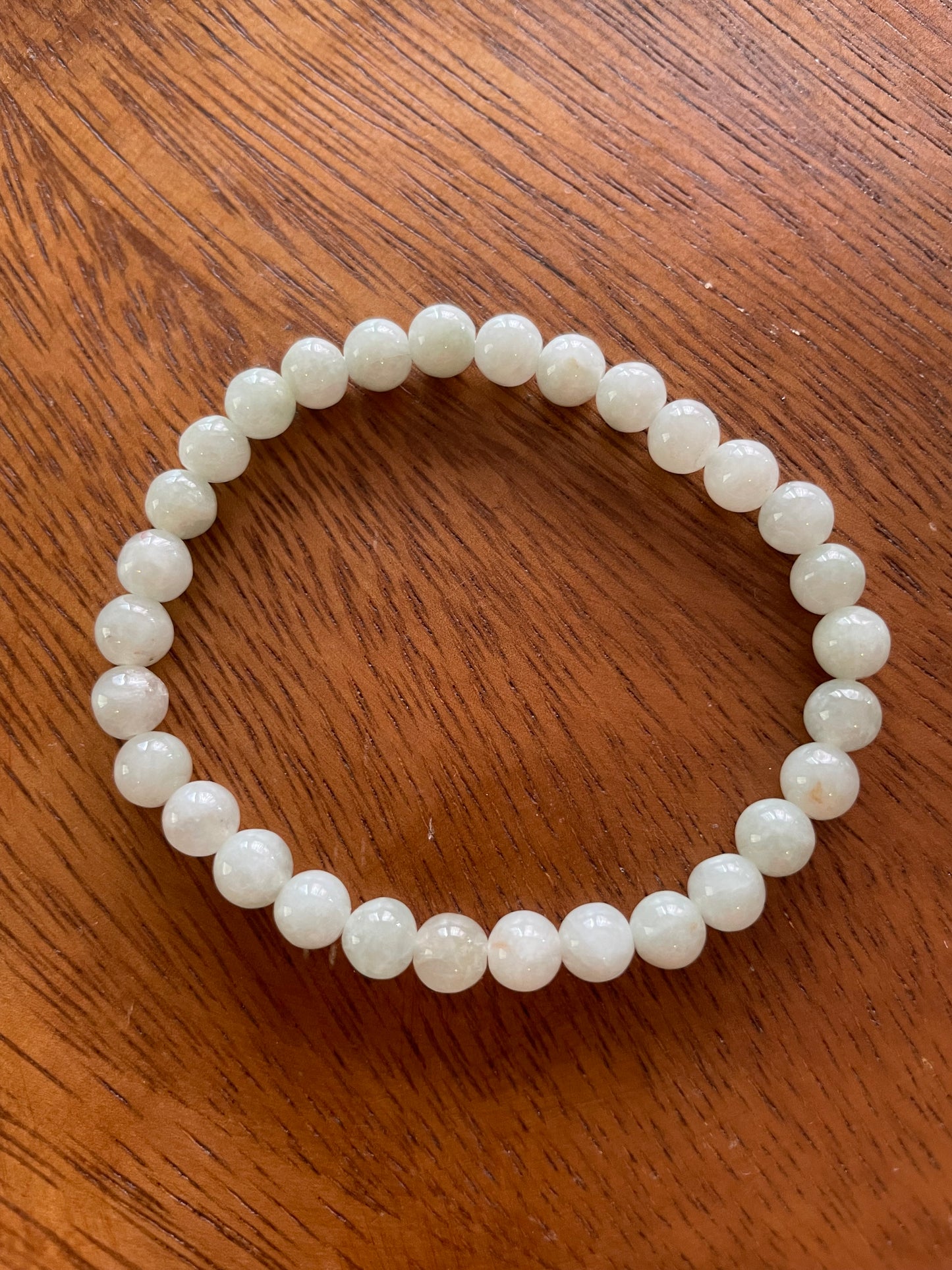 Grade A Natural white beads Jadeite bracelet
