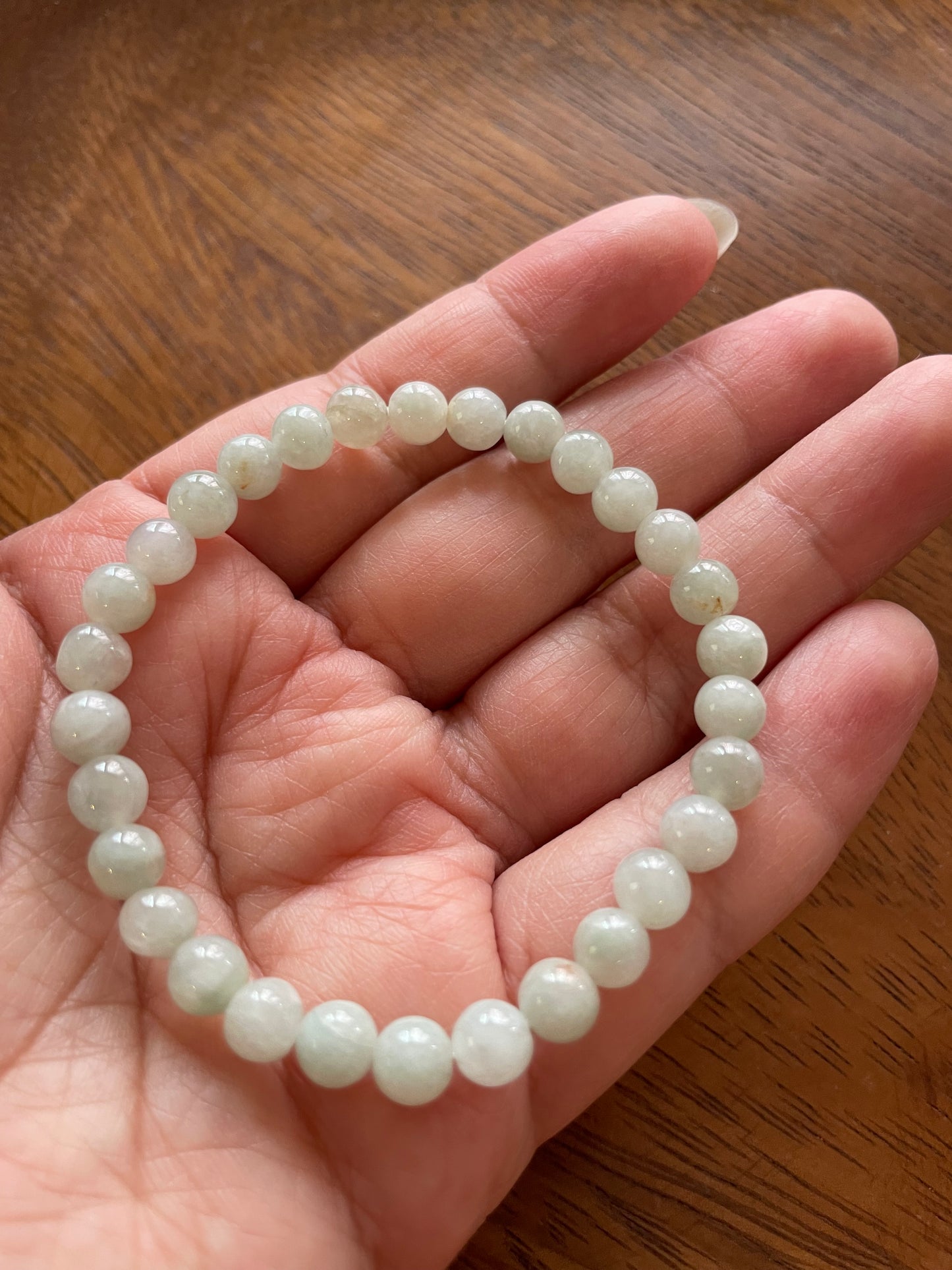Grade A Natural white beads Jadeite bracelet