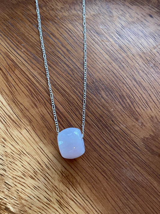 Natural Lavender Jadeite "Lu Lu Tong"  with Sterling Silver necklace