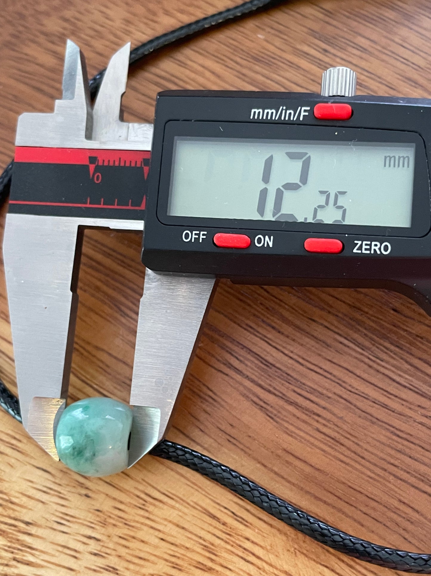 Natural Green Jadeite "Lu Lu Tong"  with Black leather chocker