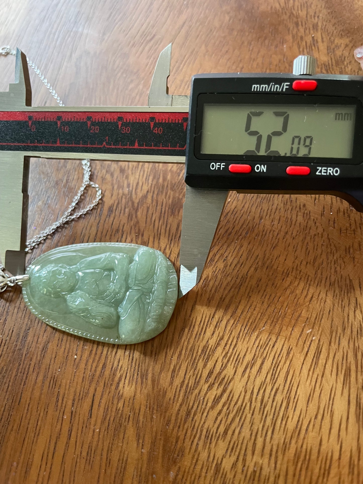 Icy Green jadeite  Buddha pendant with Sterling silver bail necklace