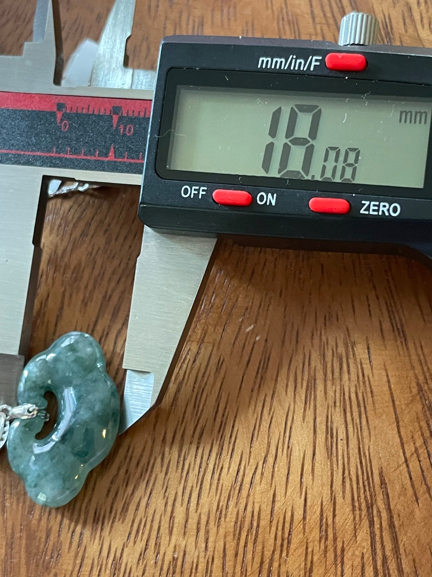Grade A Natural Burma Jadeite Hand carved Icy Blue Yuyi (ruyi) Sterling Silver Necklace