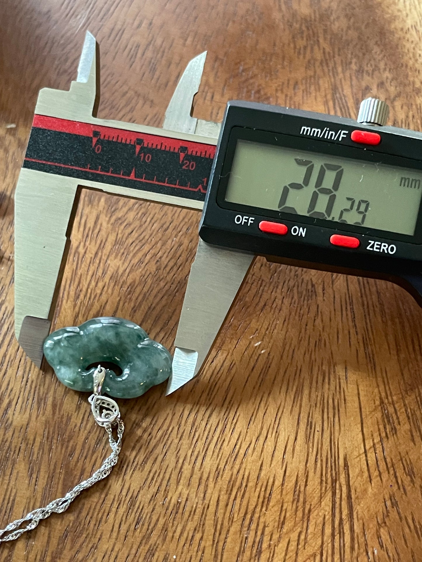 Grade A Natural Burma Jadeite Hand carved Icy Blue Yuyi (ruyi) Sterling Silver Necklace