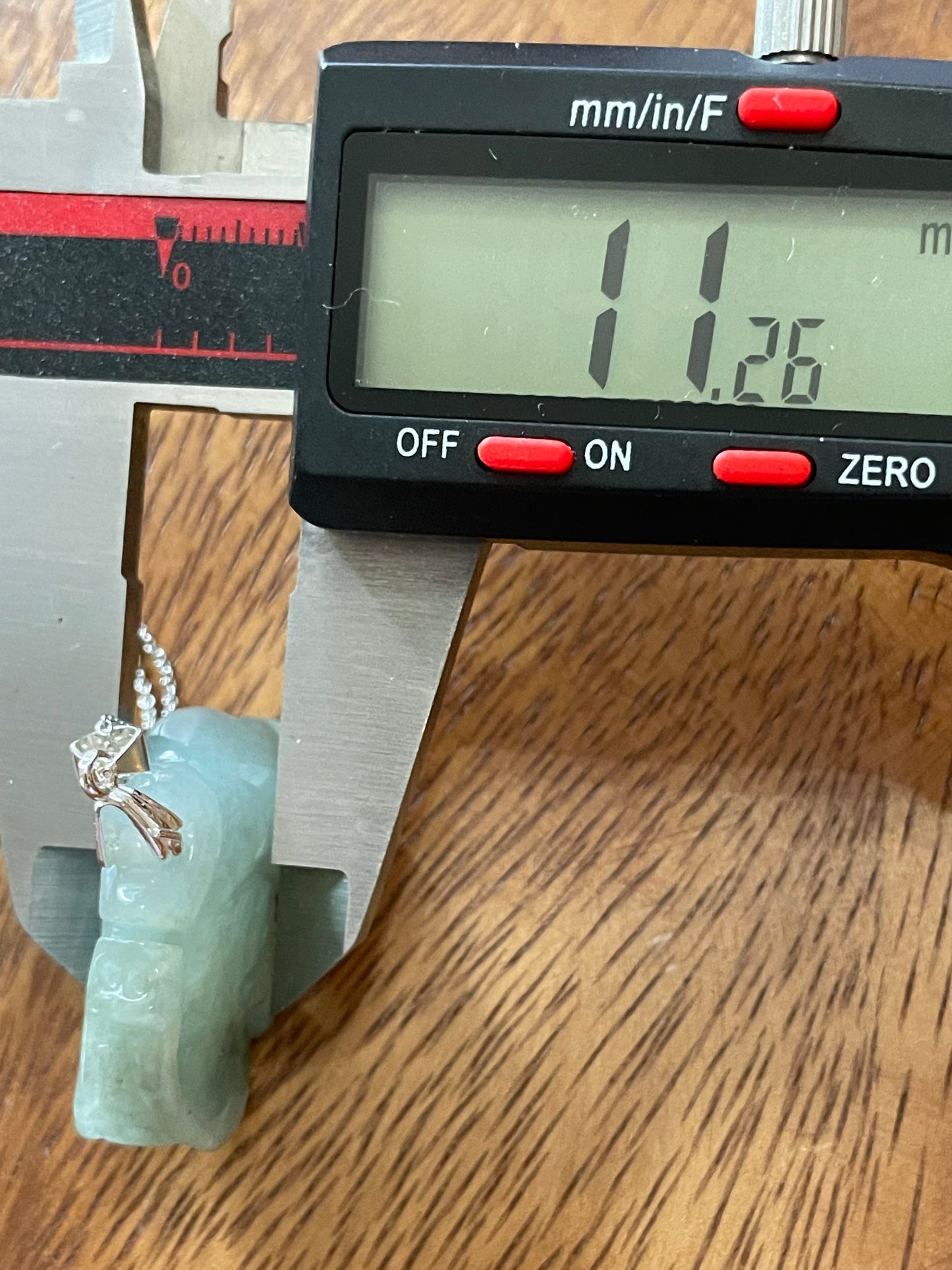 Natural Grade A Green Elephant Sterling Silver Necklace
