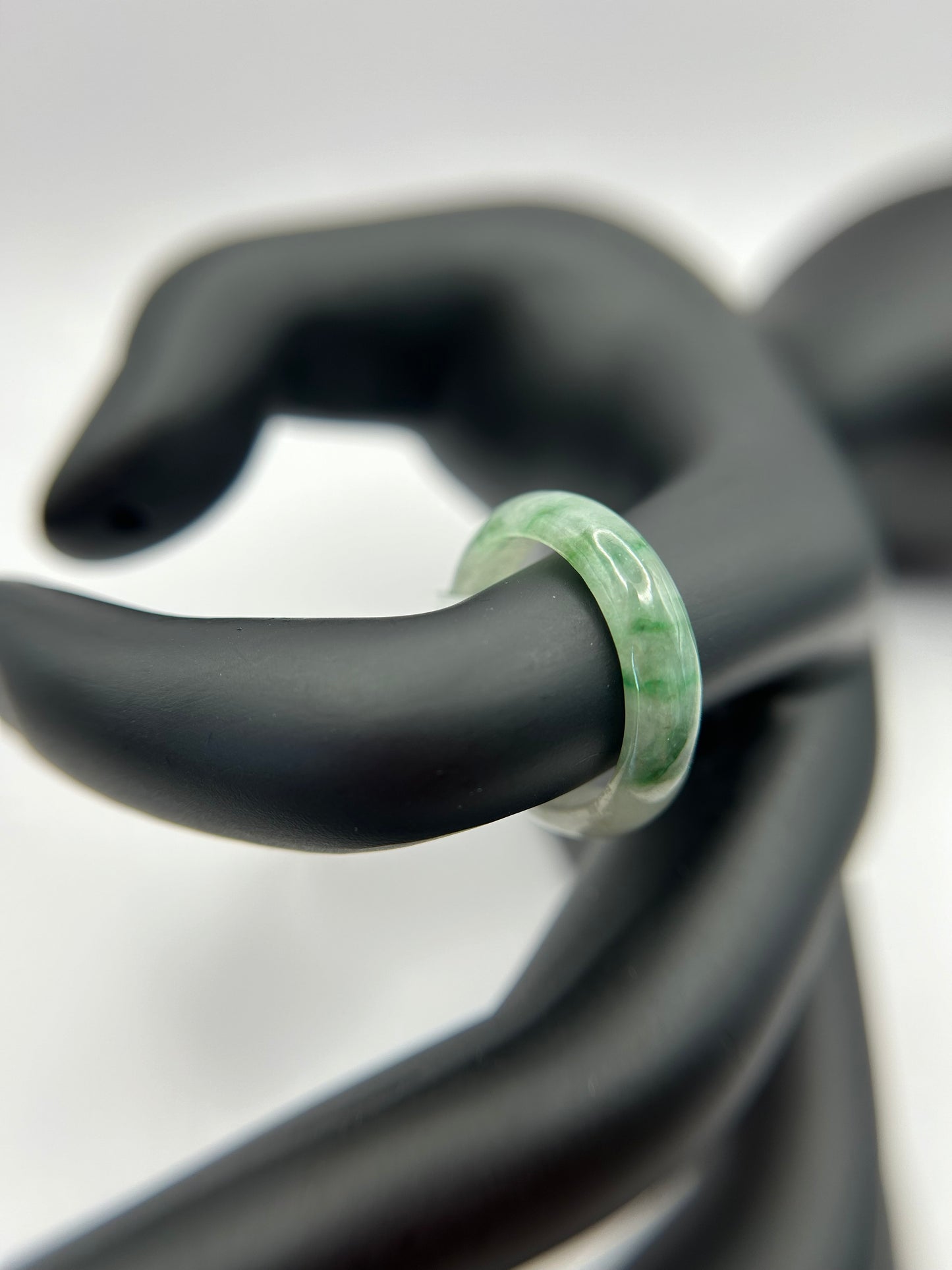 Natural Grade A Burma Jadeite green and white Ring